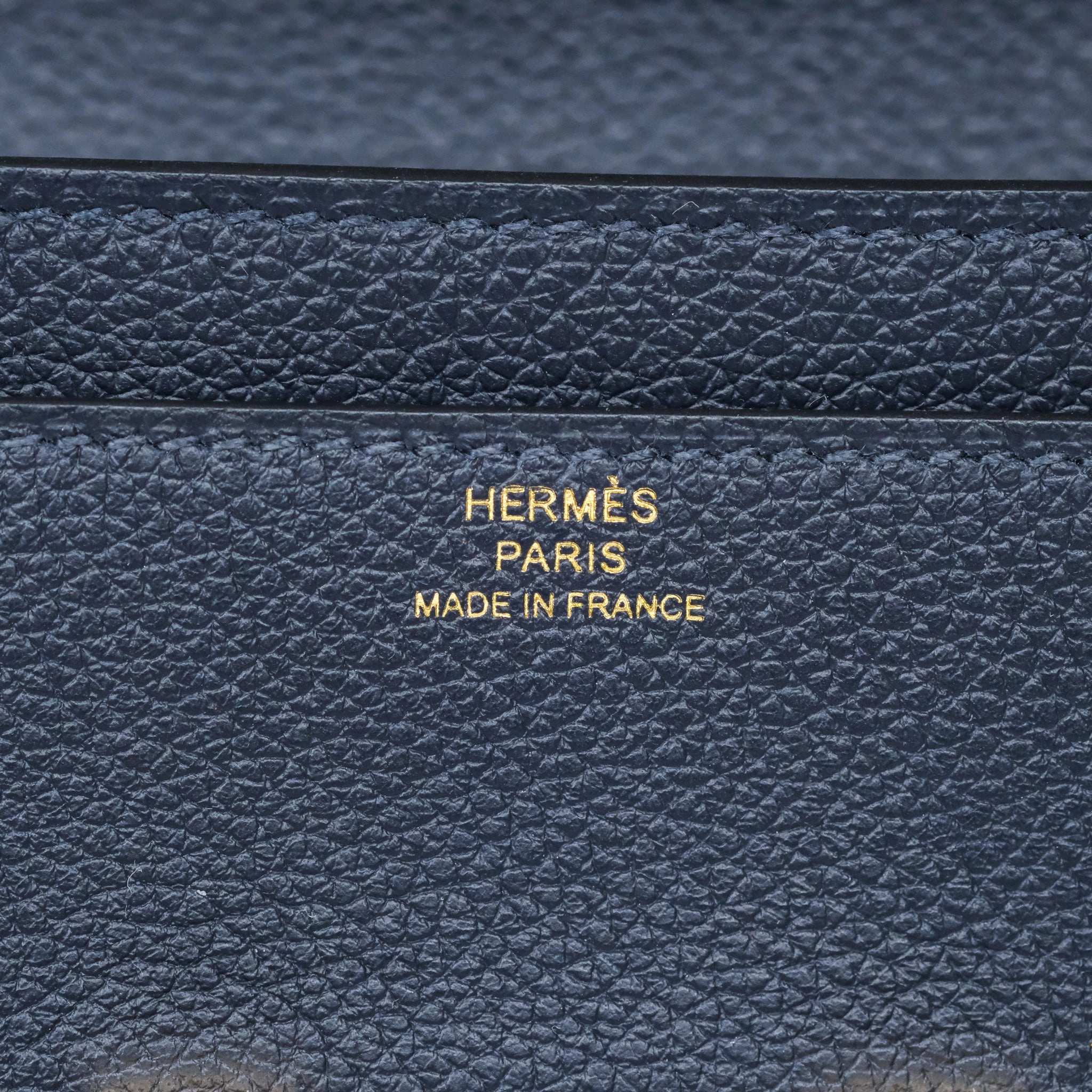 Herms Constance Long To Go Wallet Blue Nuit 2Z Evercolor Gold Hardware