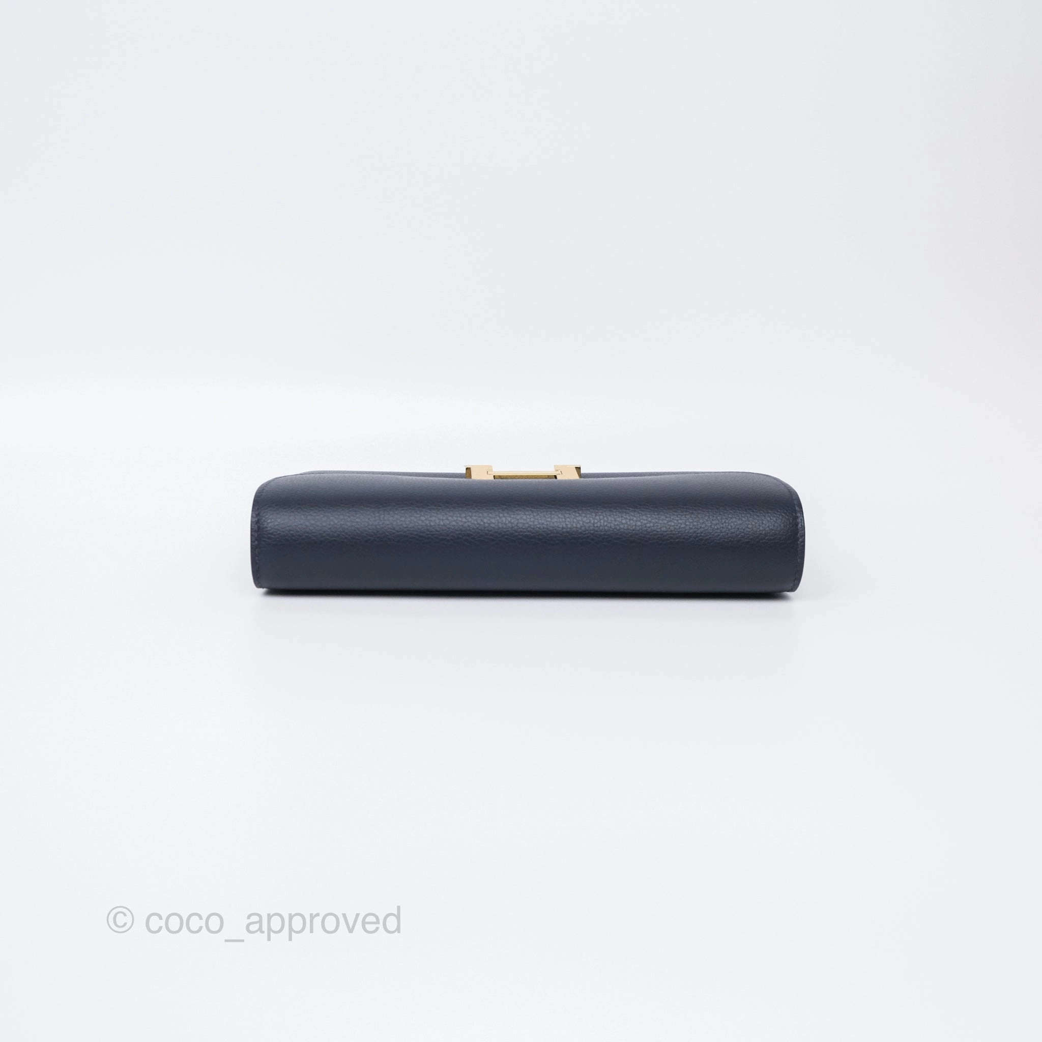 Herms Constance Long To Go Wallet Blue Nuit 2Z Evercolor Gold Hardware