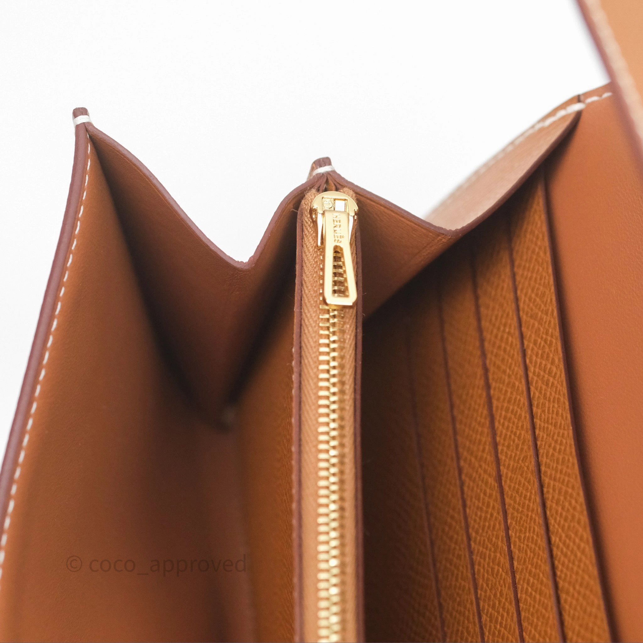 Herms Constance Long To Go Wallet Gold Epsom Gold Hardware