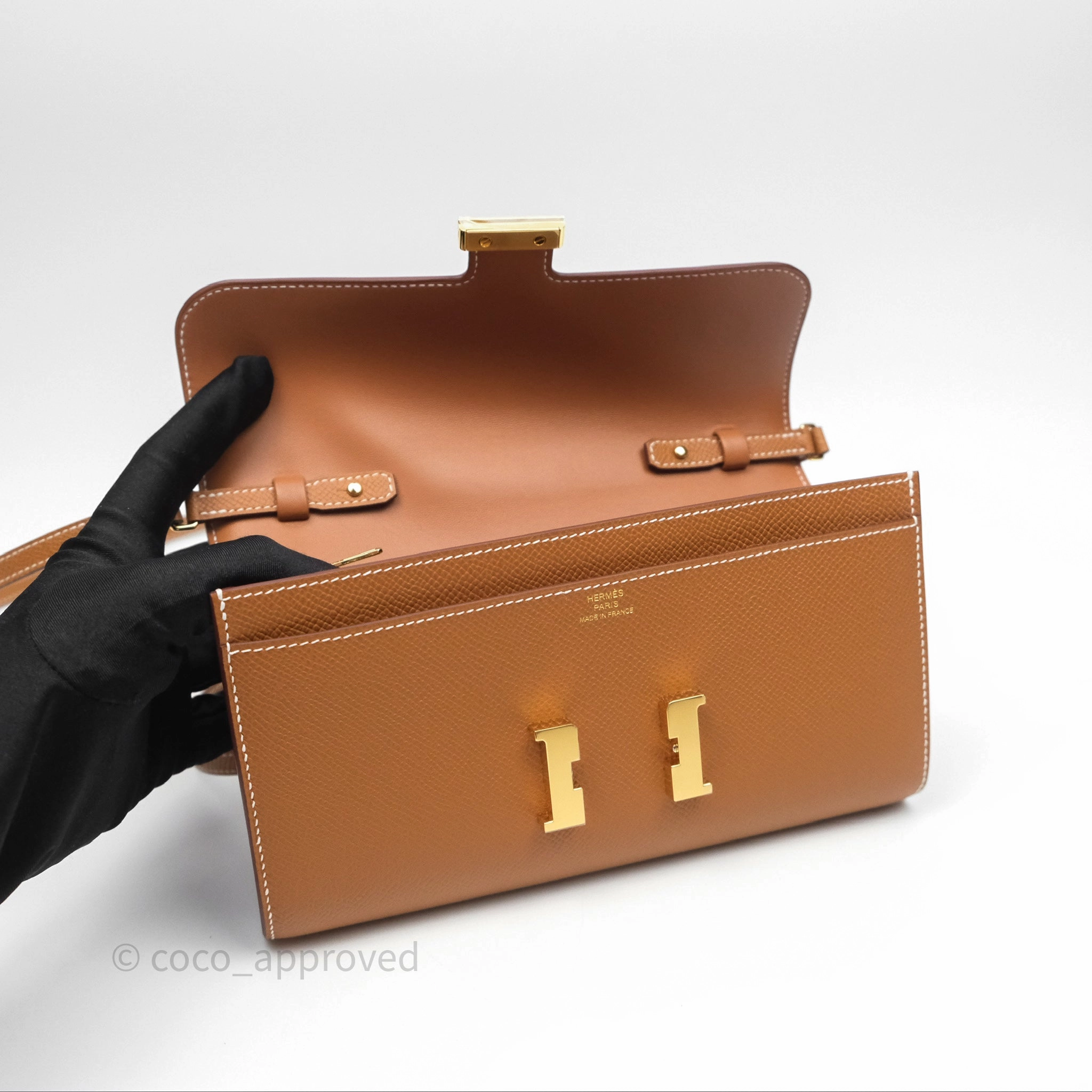 Herms Constance Long To Go Wallet Gold Epsom Gold Hardware