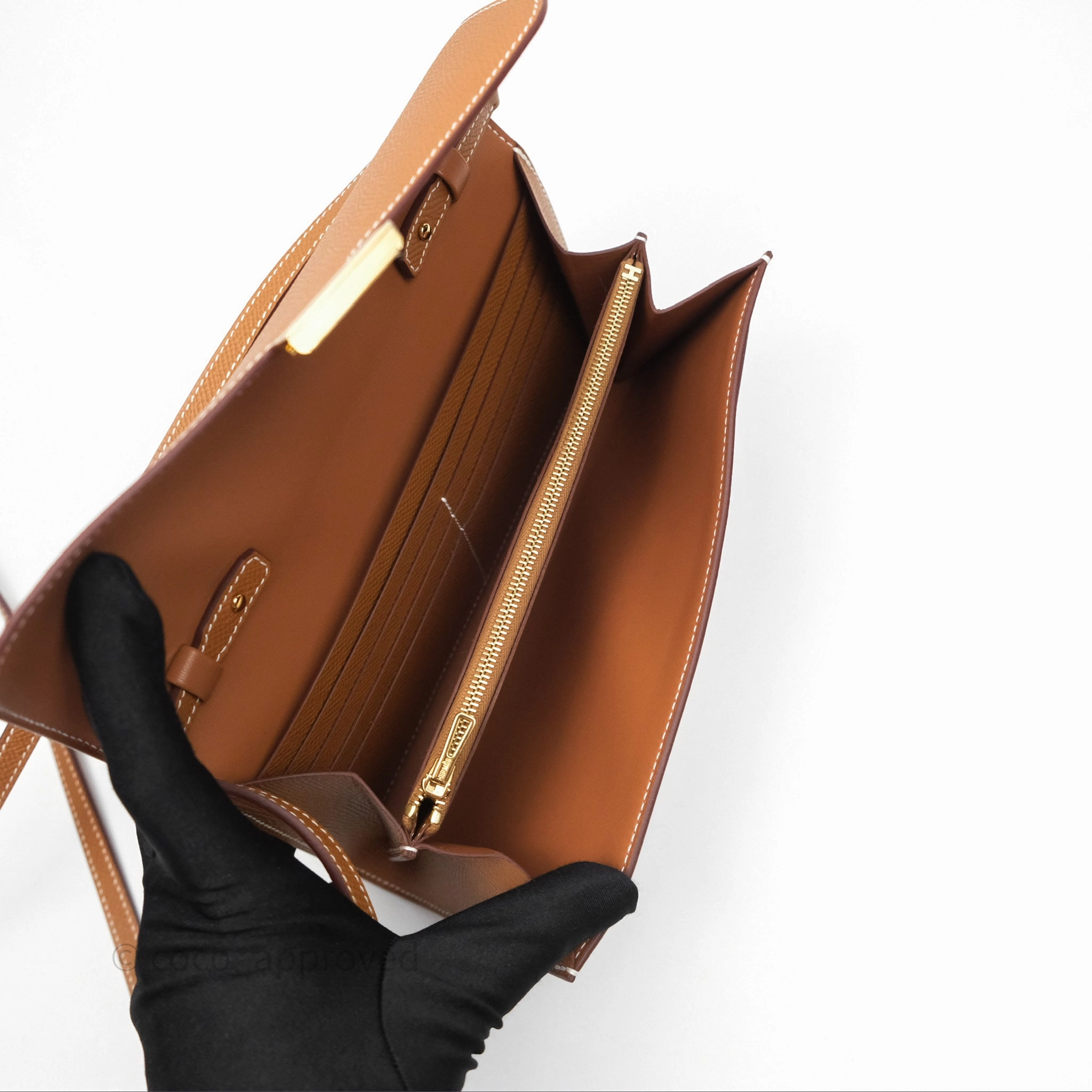 Herms Constance Long To Go Wallet Gold Epsom Gold Hardware
