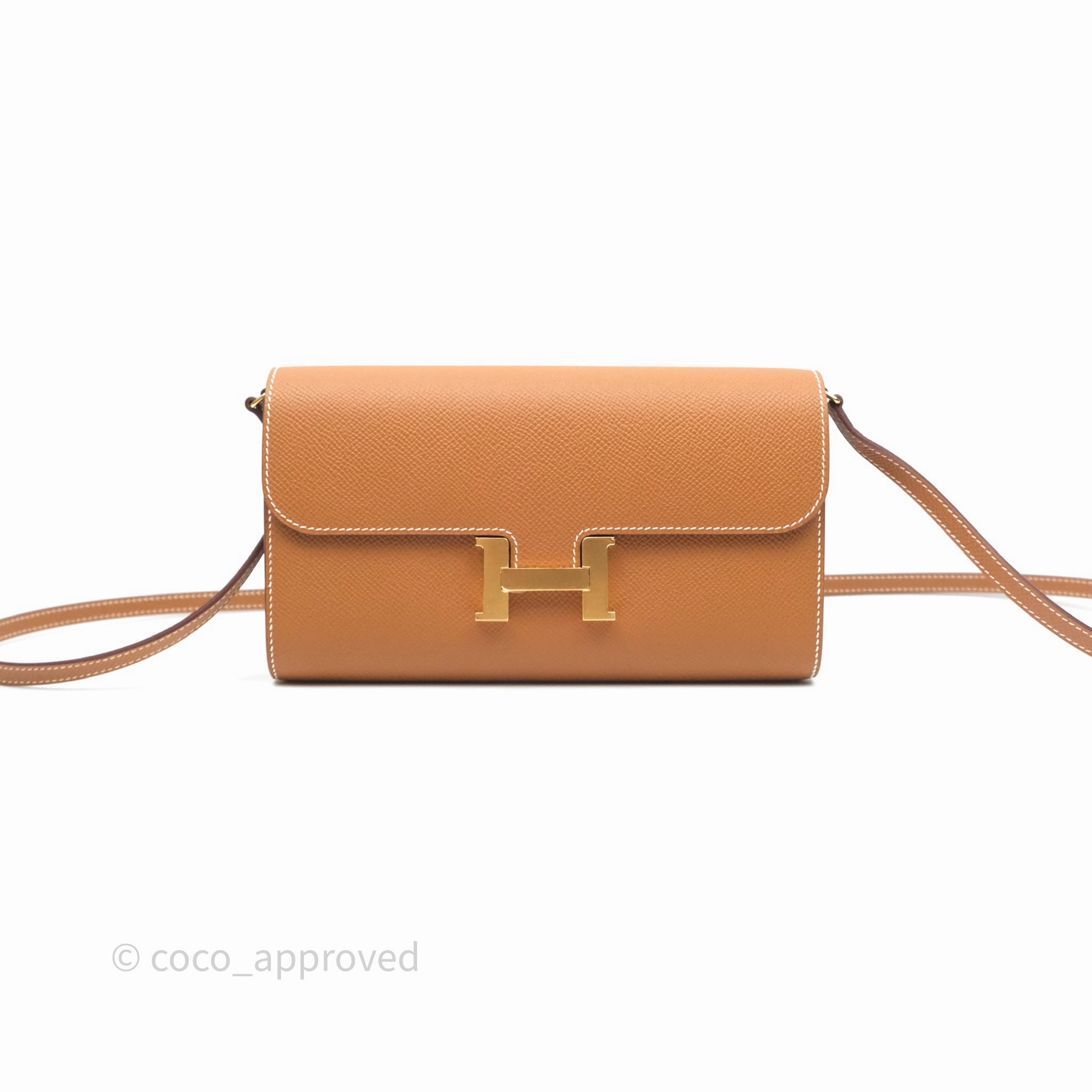 Herms Constance Long To Go Wallet Gold Epsom Gold Hardware