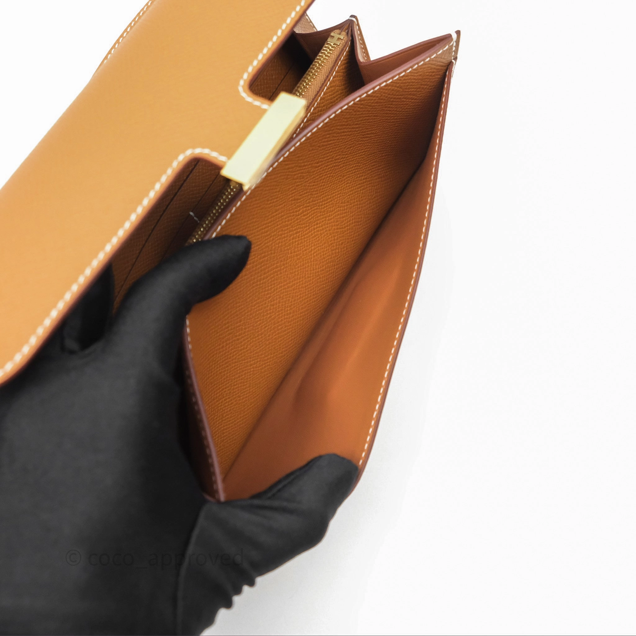 Herms Constance Long To Go Wallet Gold Epsom Gold Hardware