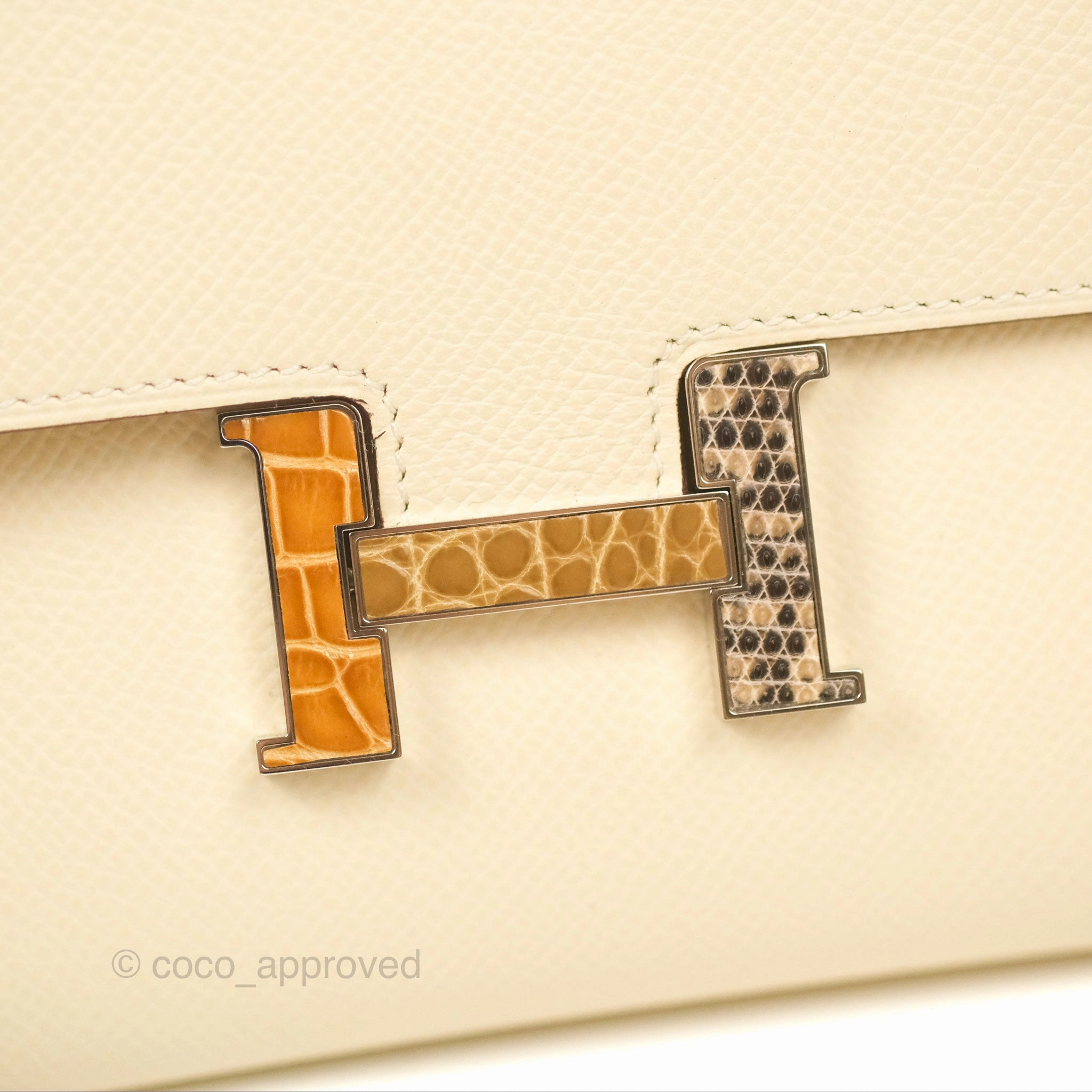 Herms Constance Long To Go Wallet Nata Epsom Tabac Cam/ Beige Sar/ Ombre Alligator Missi