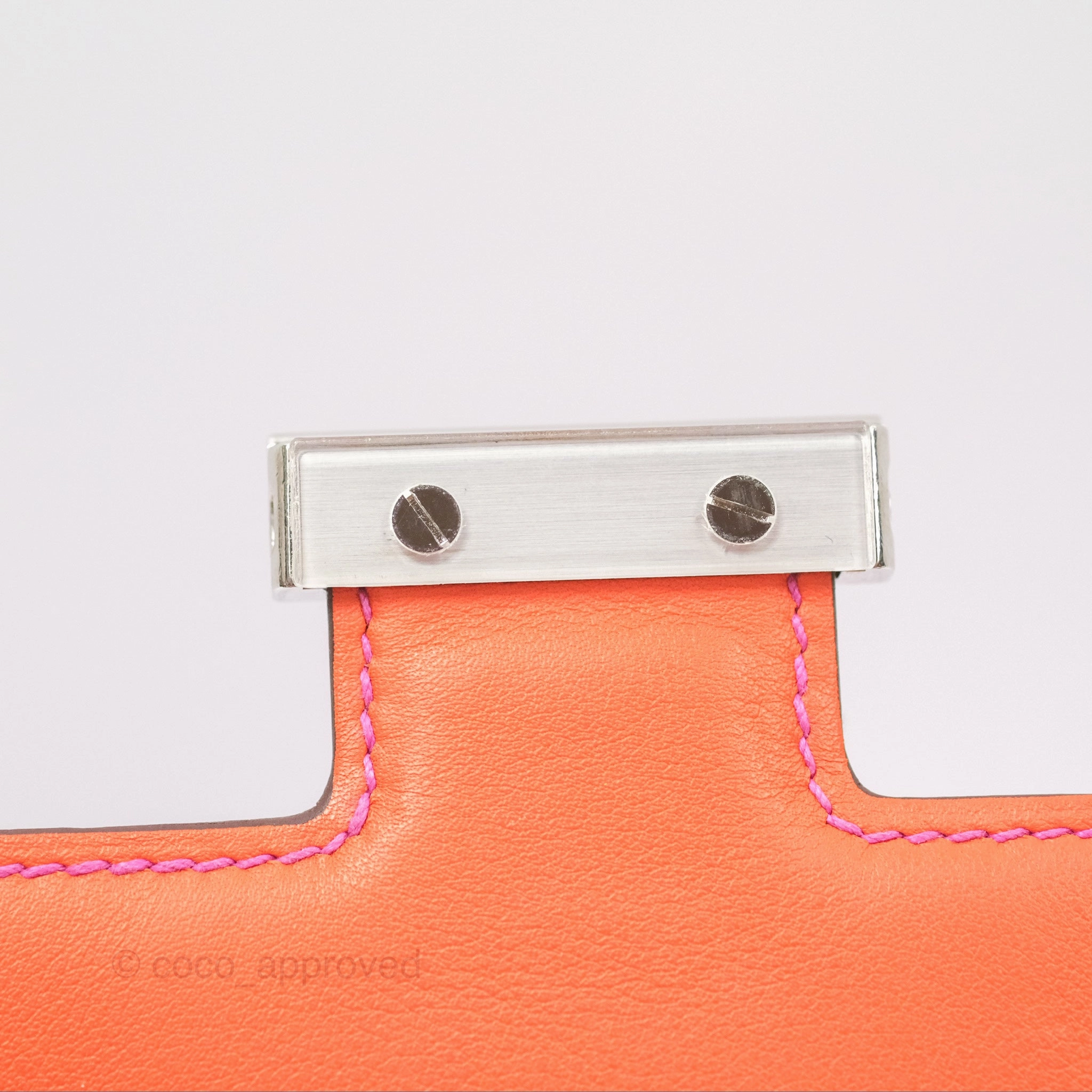 Herms Constance Mini 18 Swift Magnolia/Orange Palladium Hardware