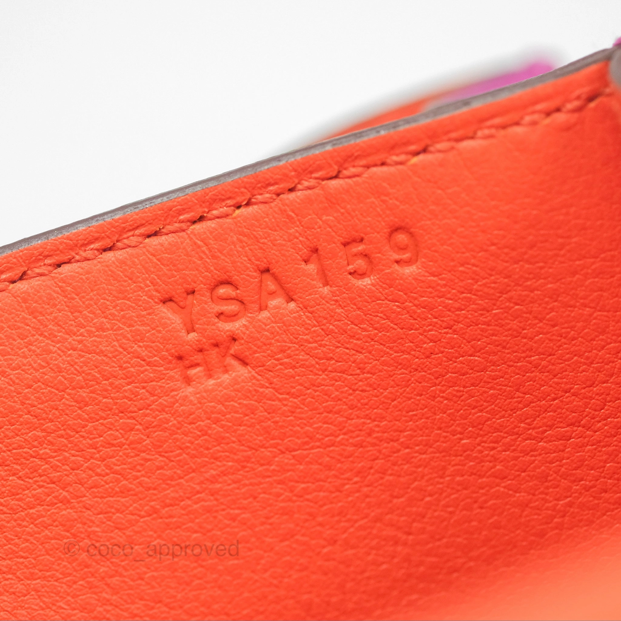 Herms Constance Mini 18 Swift Magnolia/Orange Palladium Hardware