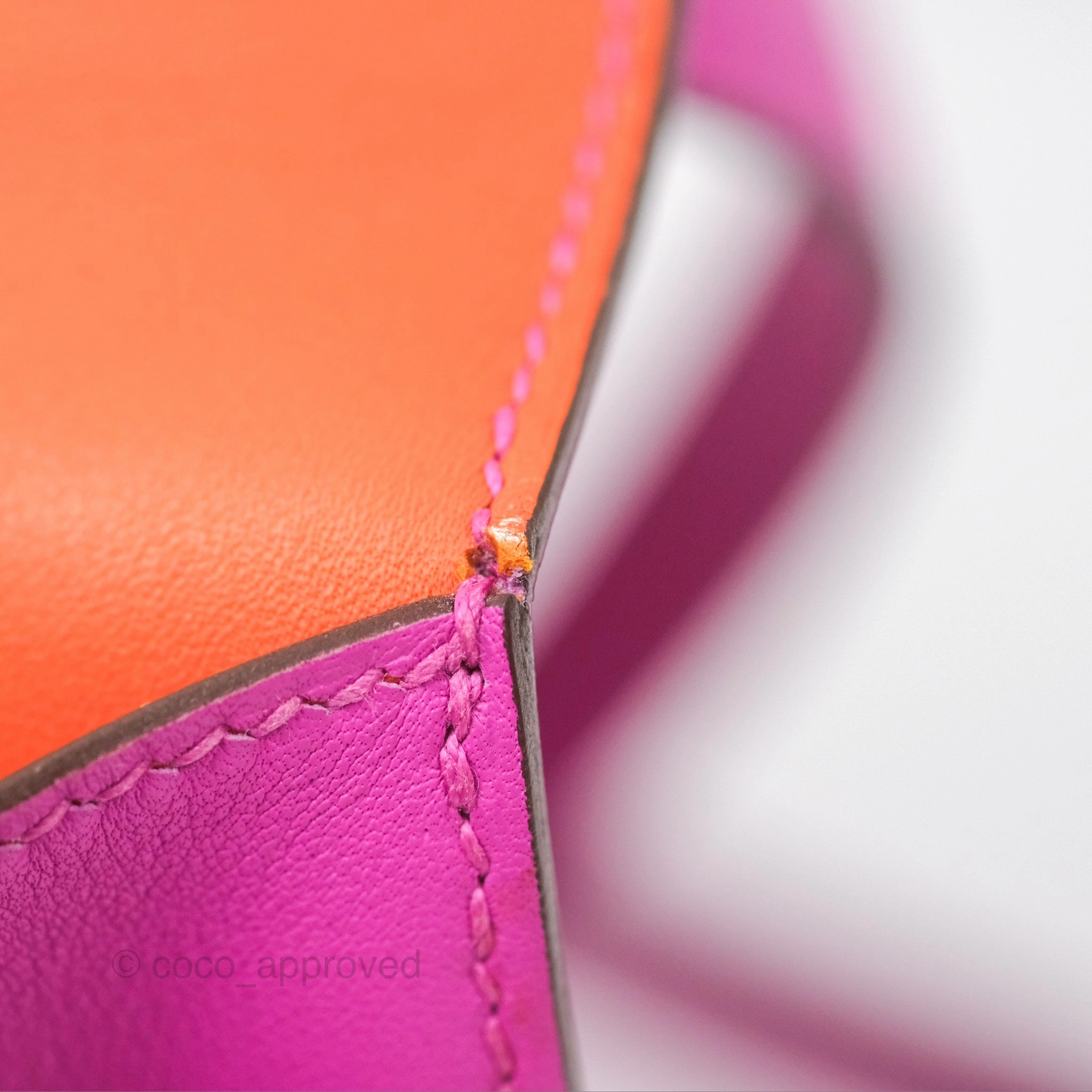 Herms Constance Mini 18 Swift Magnolia/Orange Palladium Hardware