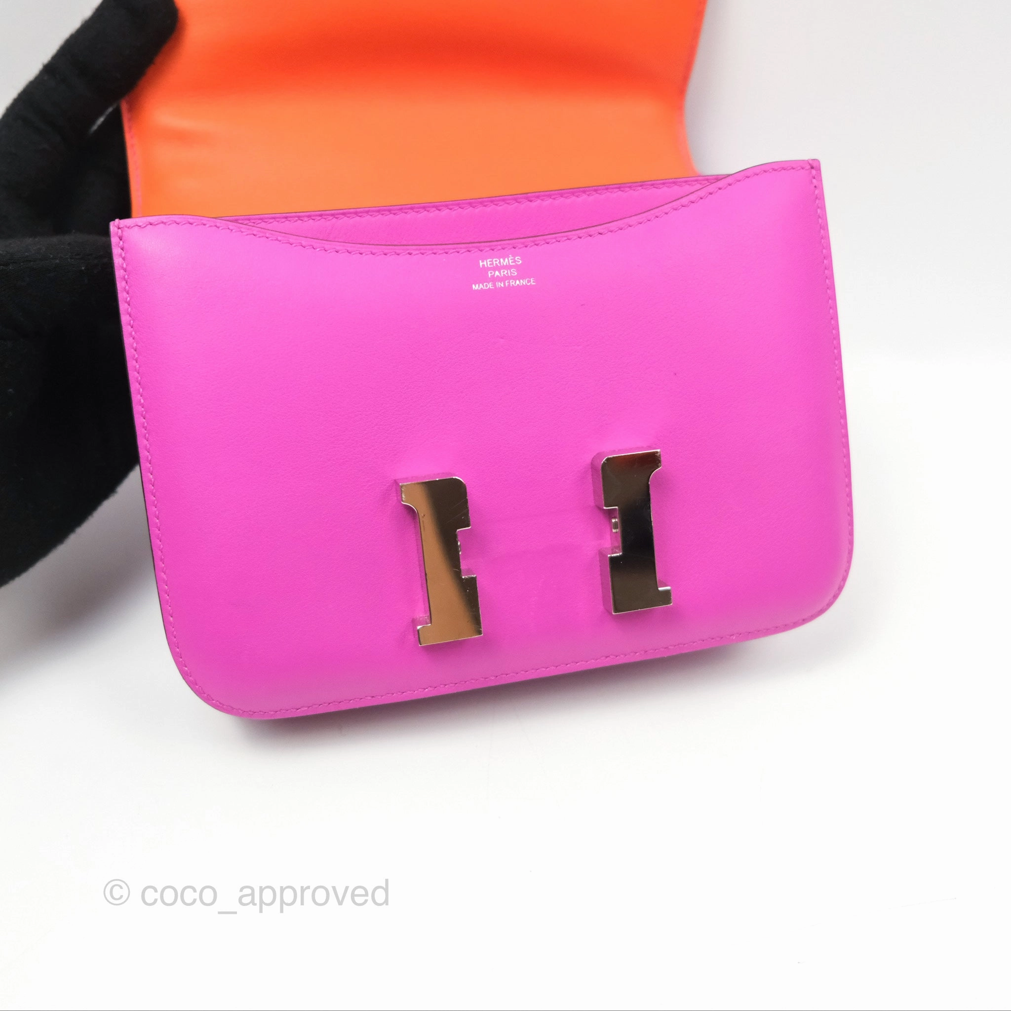Herms Constance Mini 18 Swift Magnolia/Orange Palladium Hardware