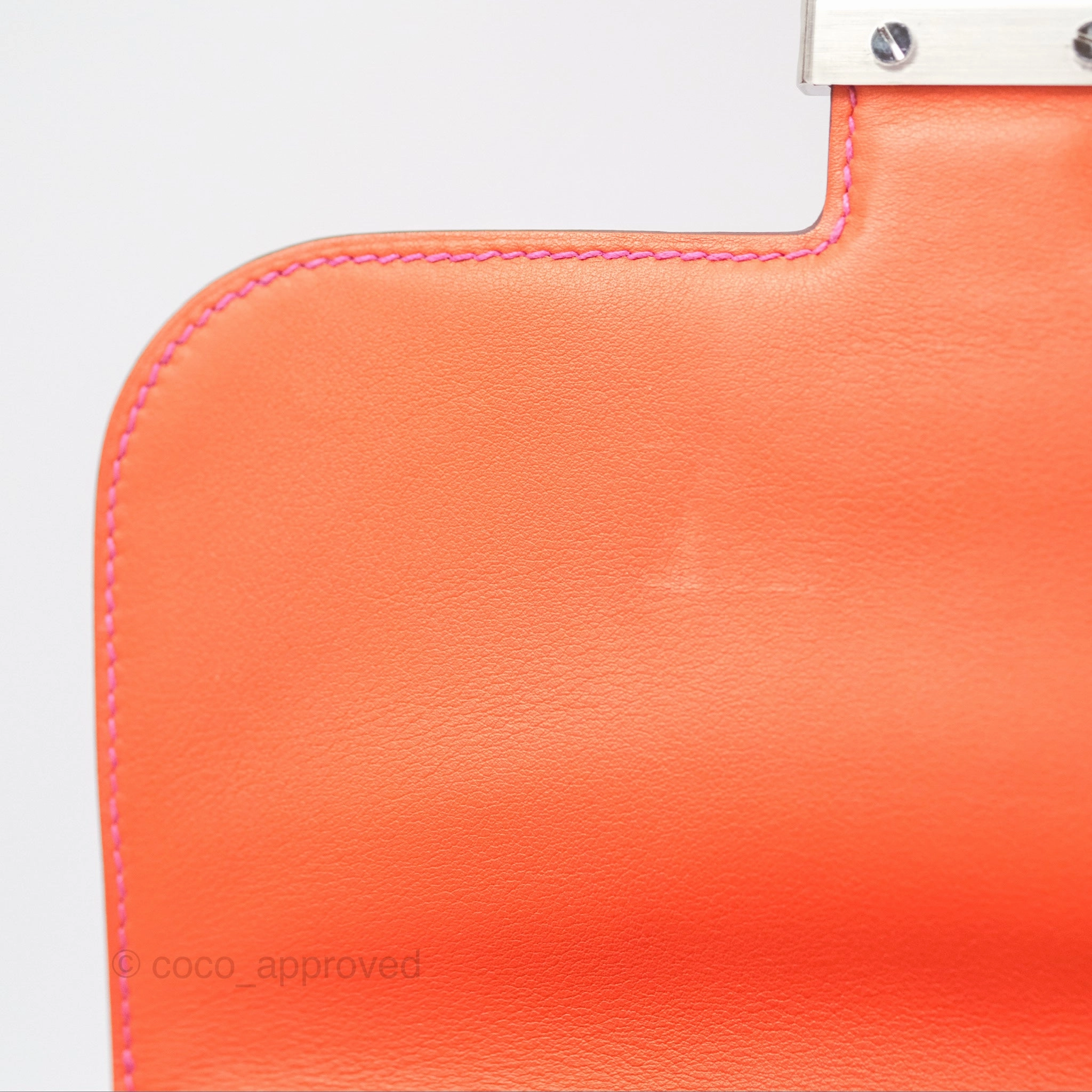 Herms Constance Mini 18 Swift Magnolia/Orange Palladium Hardware
