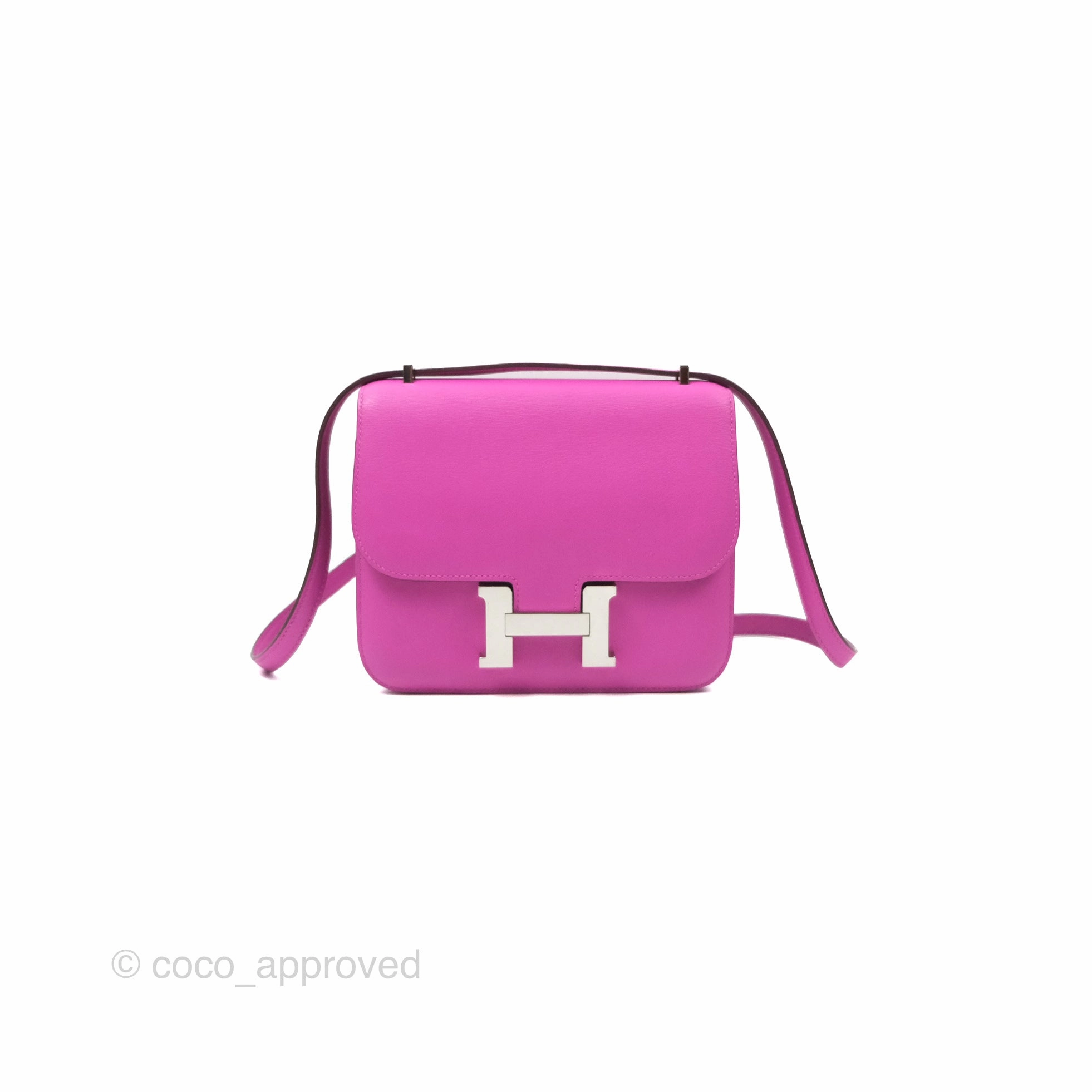 Herms Constance Mini 18 Swift Magnolia/Orange Palladium Hardware