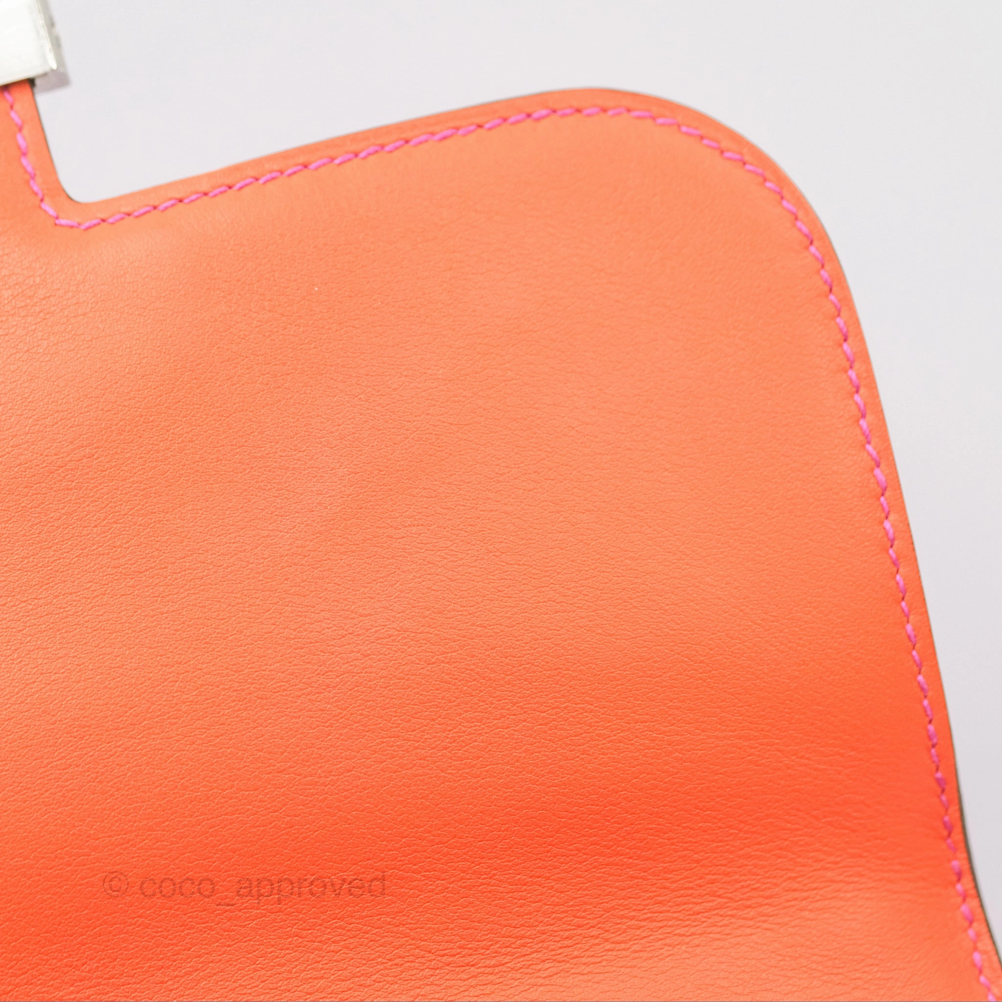 Herms Constance Mini 18 Swift Magnolia/Orange Palladium Hardware
