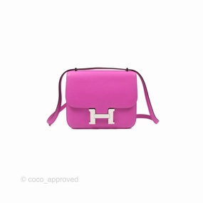 Herms Constance Mini 18 Swift Magnolia/Orange Palladium Hardware