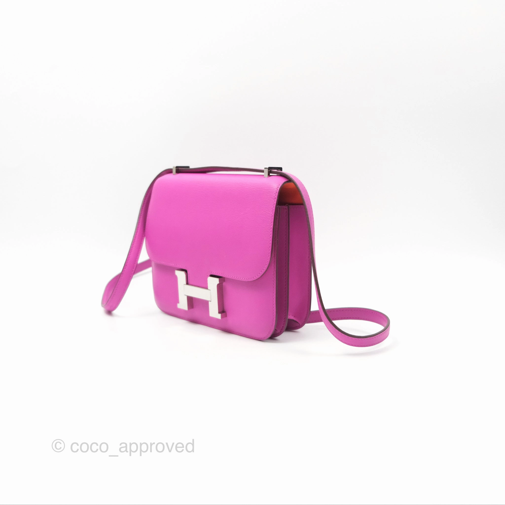 Herms Constance Mini 18 Swift Magnolia/Orange Palladium Hardware