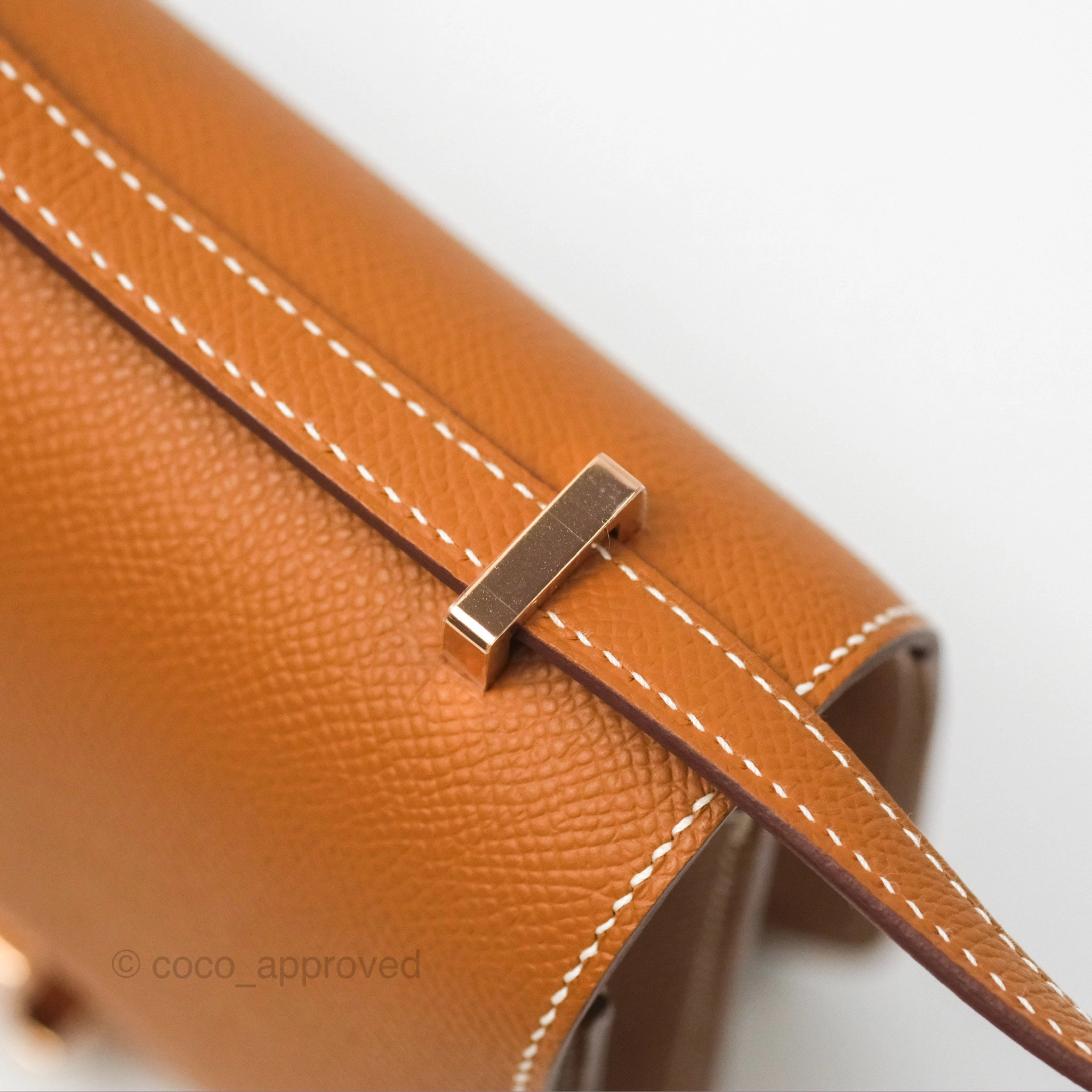 Herms Constance Mini 18 with Mirror Gold Epsom Rose Gold Hardware