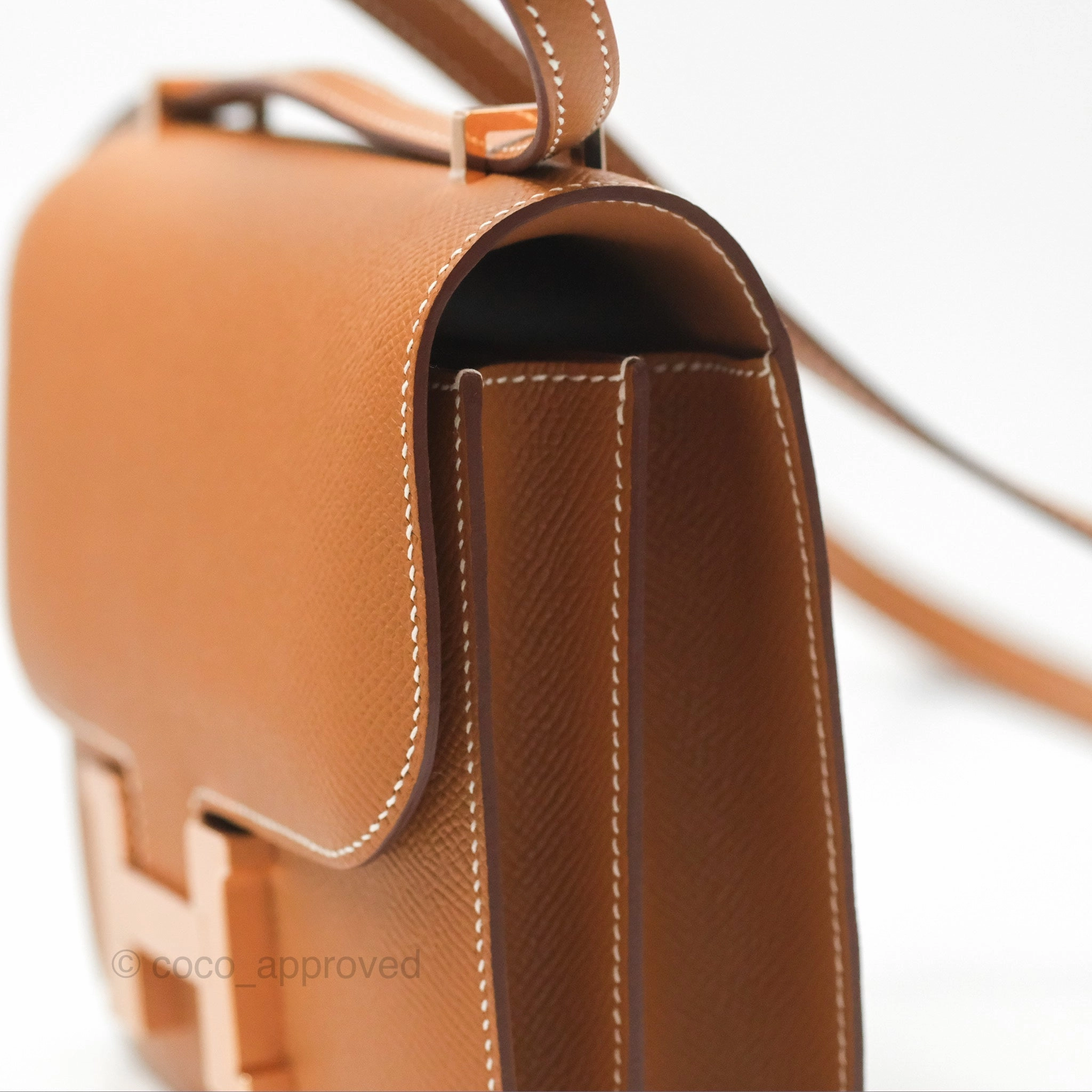 Herms Constance Mini 18 with Mirror Gold Epsom Rose Gold Hardware