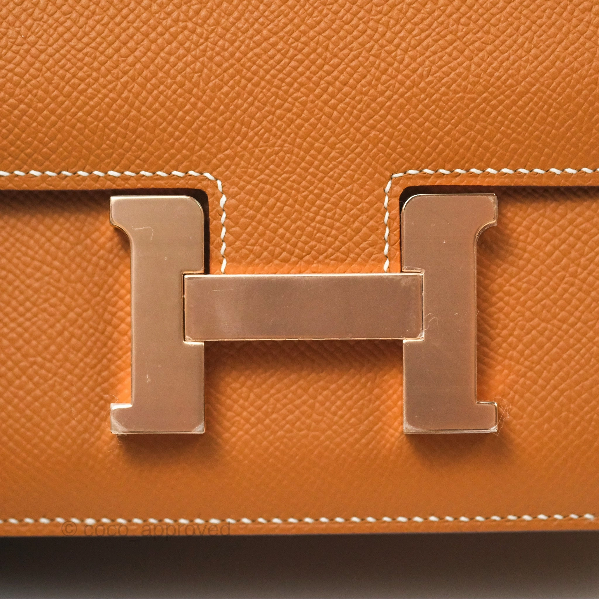 Herms Constance Mini 18 with Mirror Gold Epsom Rose Gold Hardware