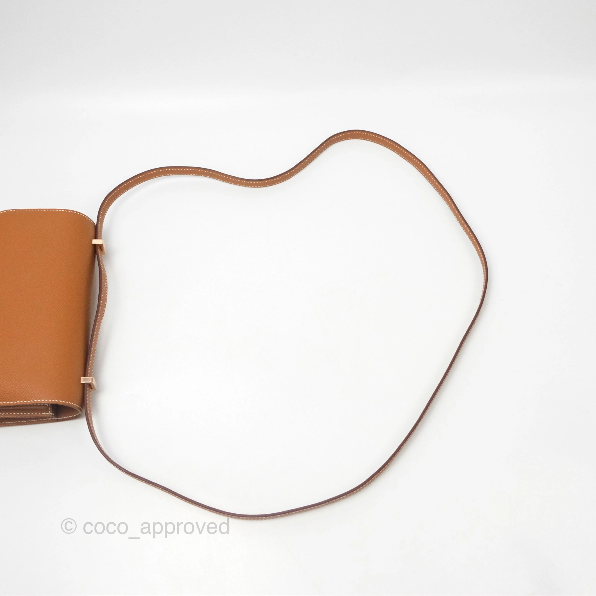 Herms Constance Mini 18 with Mirror Gold Epsom Rose Gold Hardware