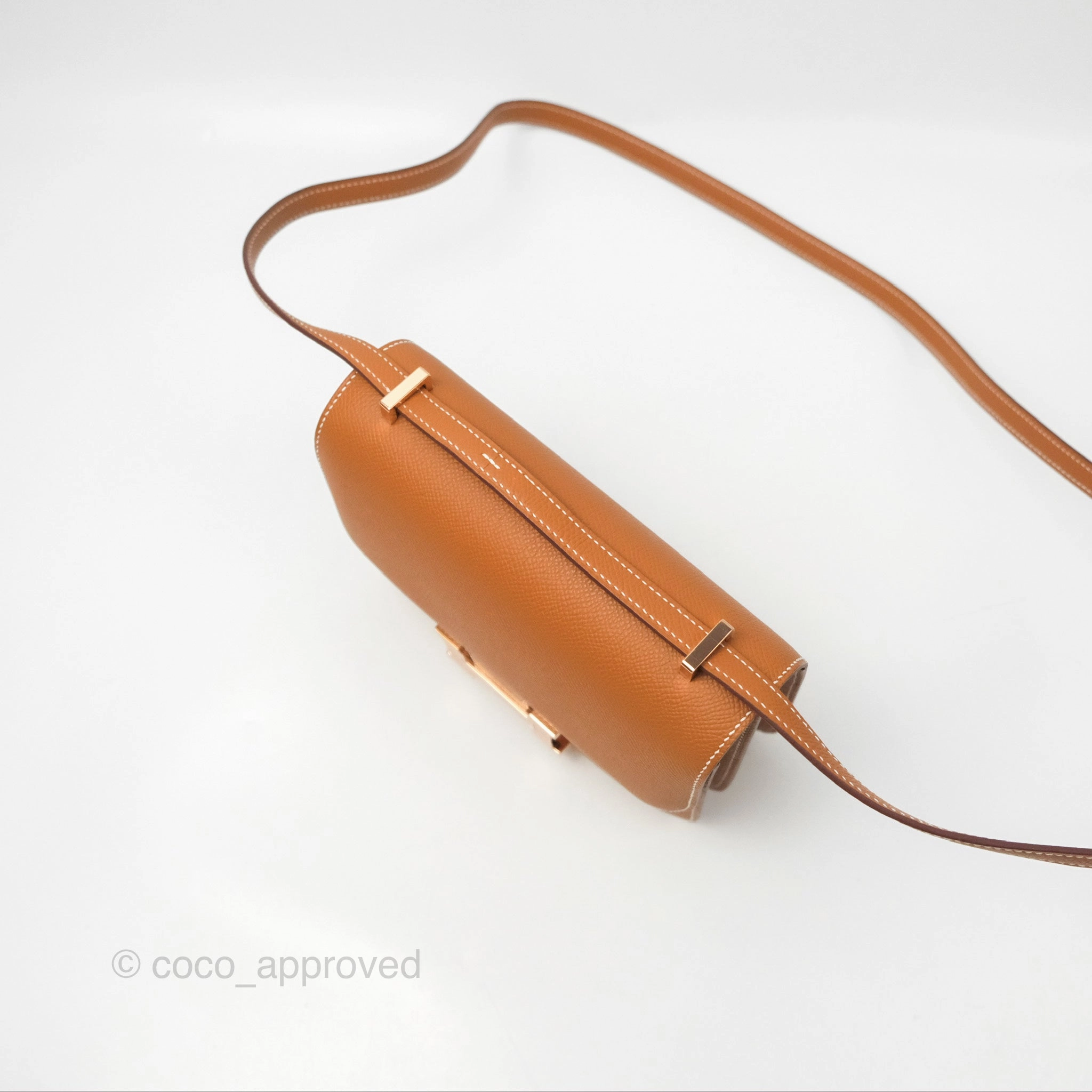 Herms Constance Mini 18 with Mirror Gold Epsom Rose Gold Hardware