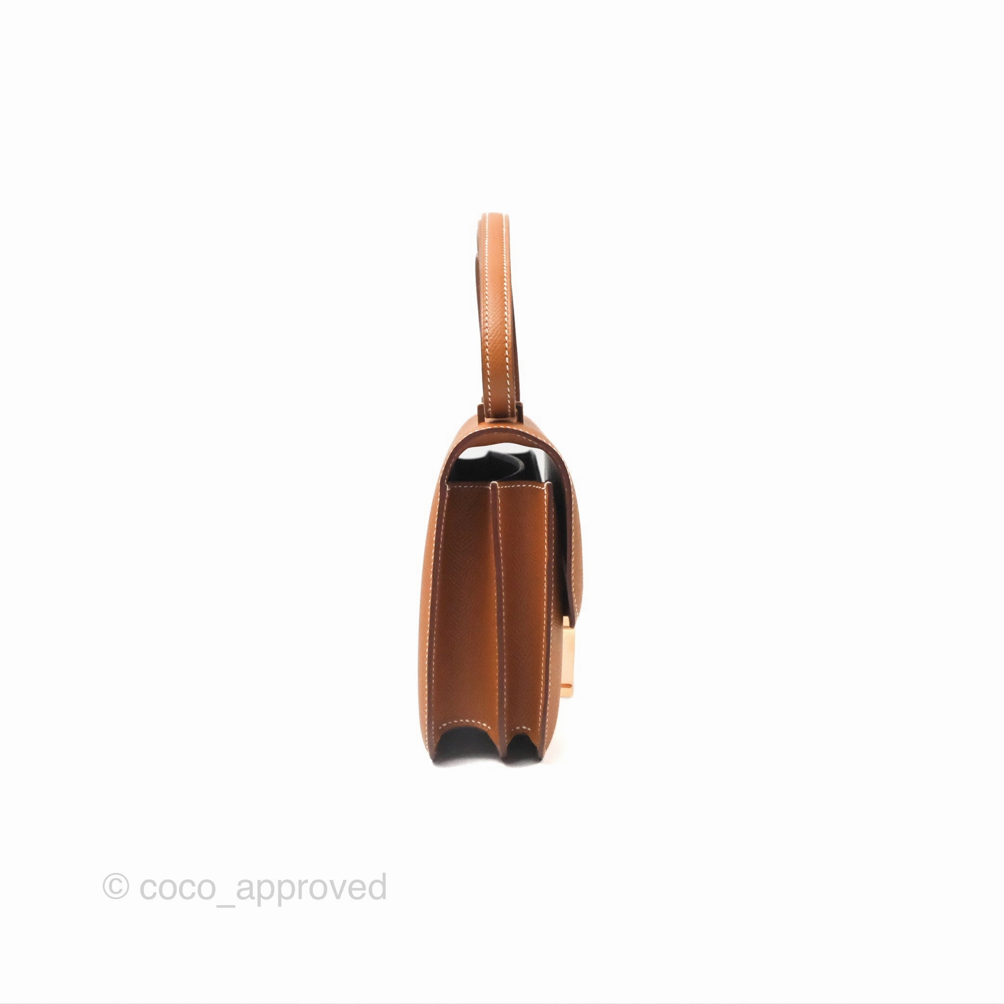 Herms Constance Mini 18 with Mirror Gold Epsom Rose Gold Hardware