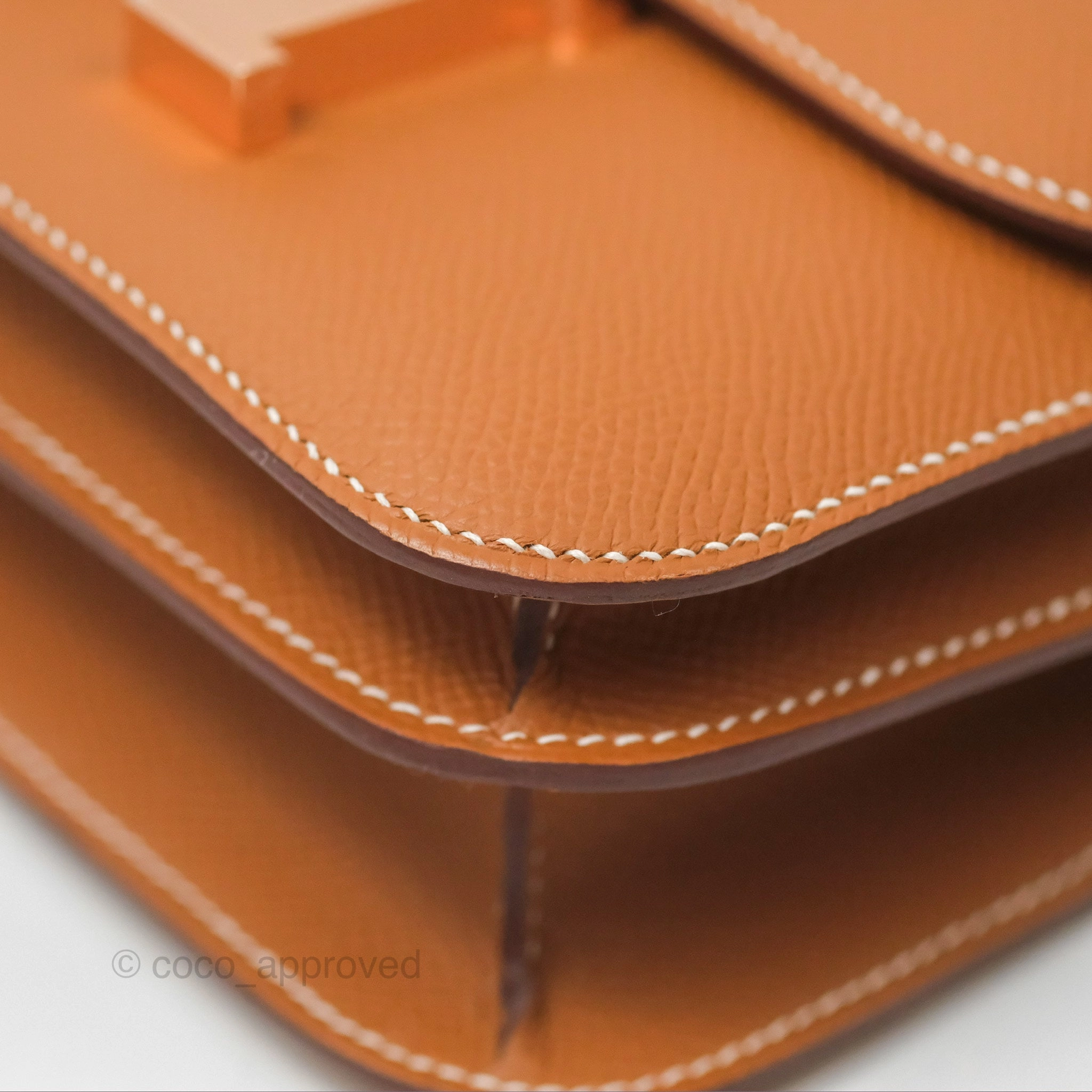 Herms Constance Mini 18 with Mirror Gold Epsom Rose Gold Hardware