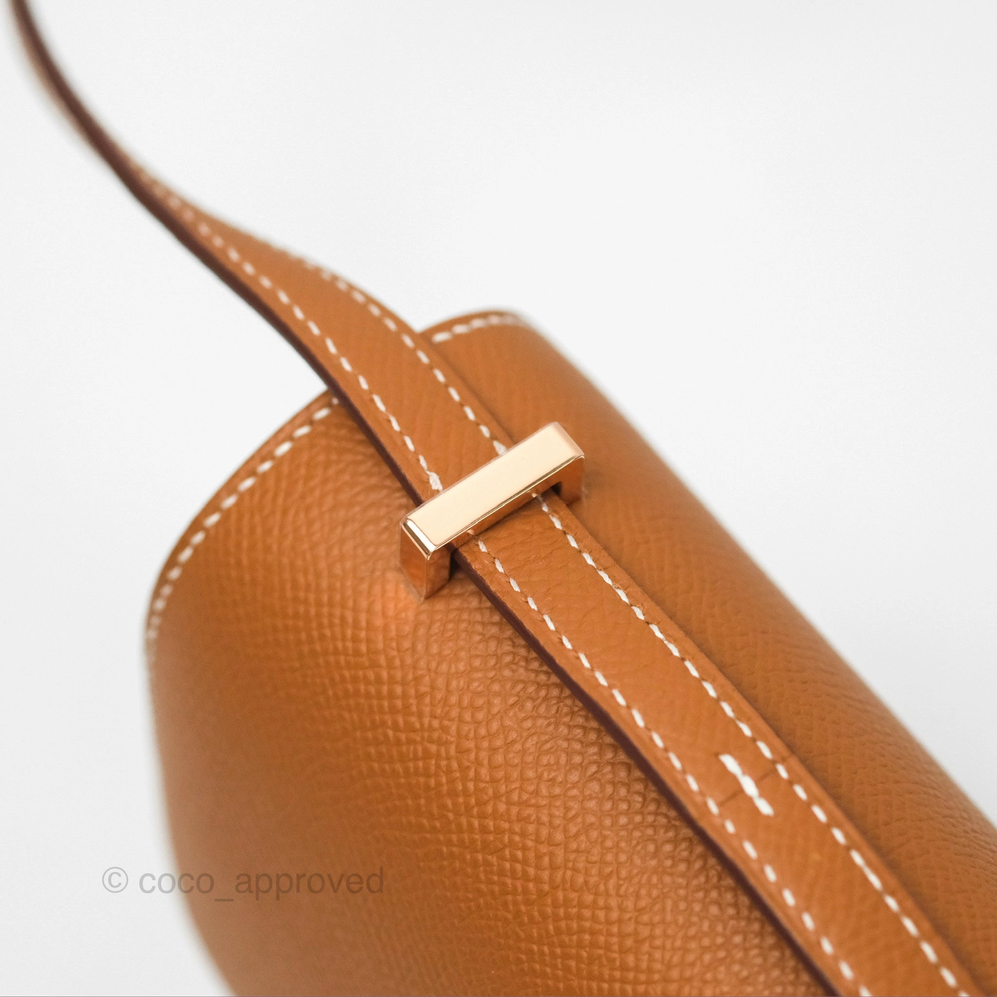 Herms Constance Mini 18 with Mirror Gold Epsom Rose Gold Hardware