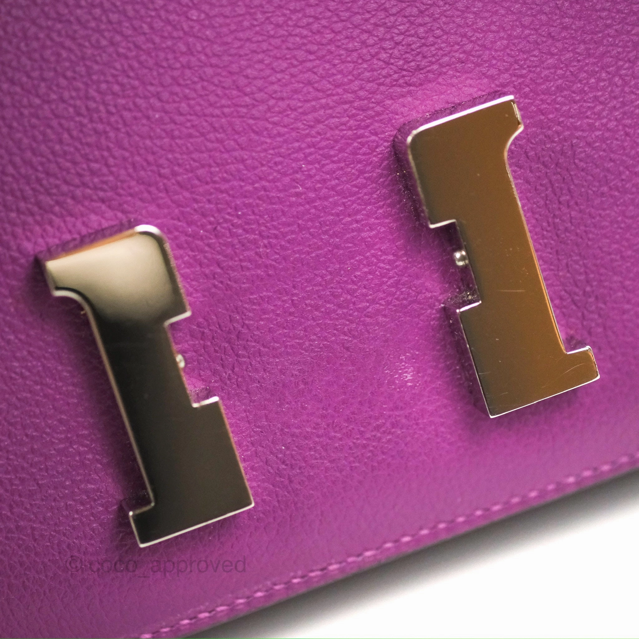 Herms Constance Mini 18cm Anemone Evercolor Palladium Hardware