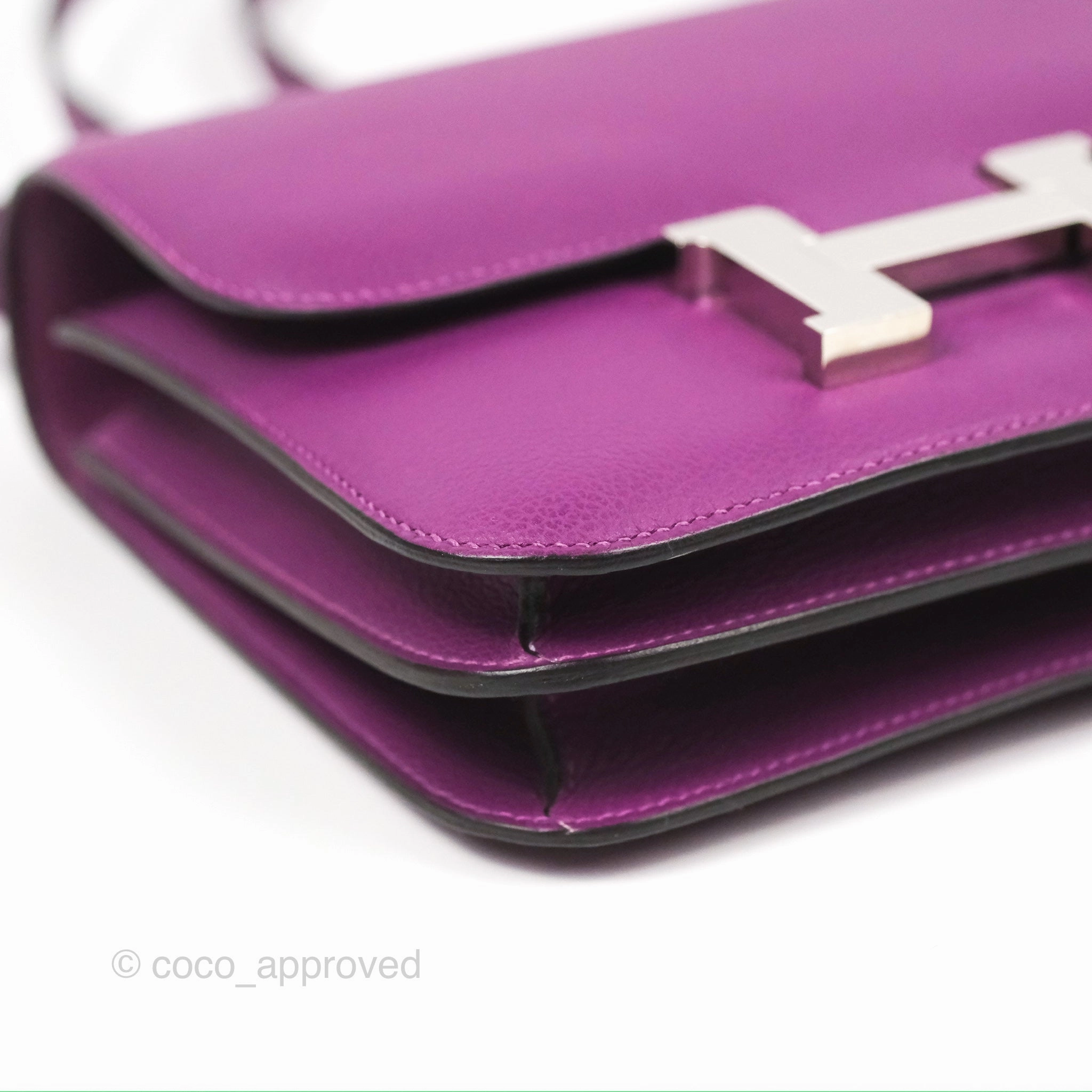 Herms Constance Mini 18cm Anemone Evercolor Palladium Hardware