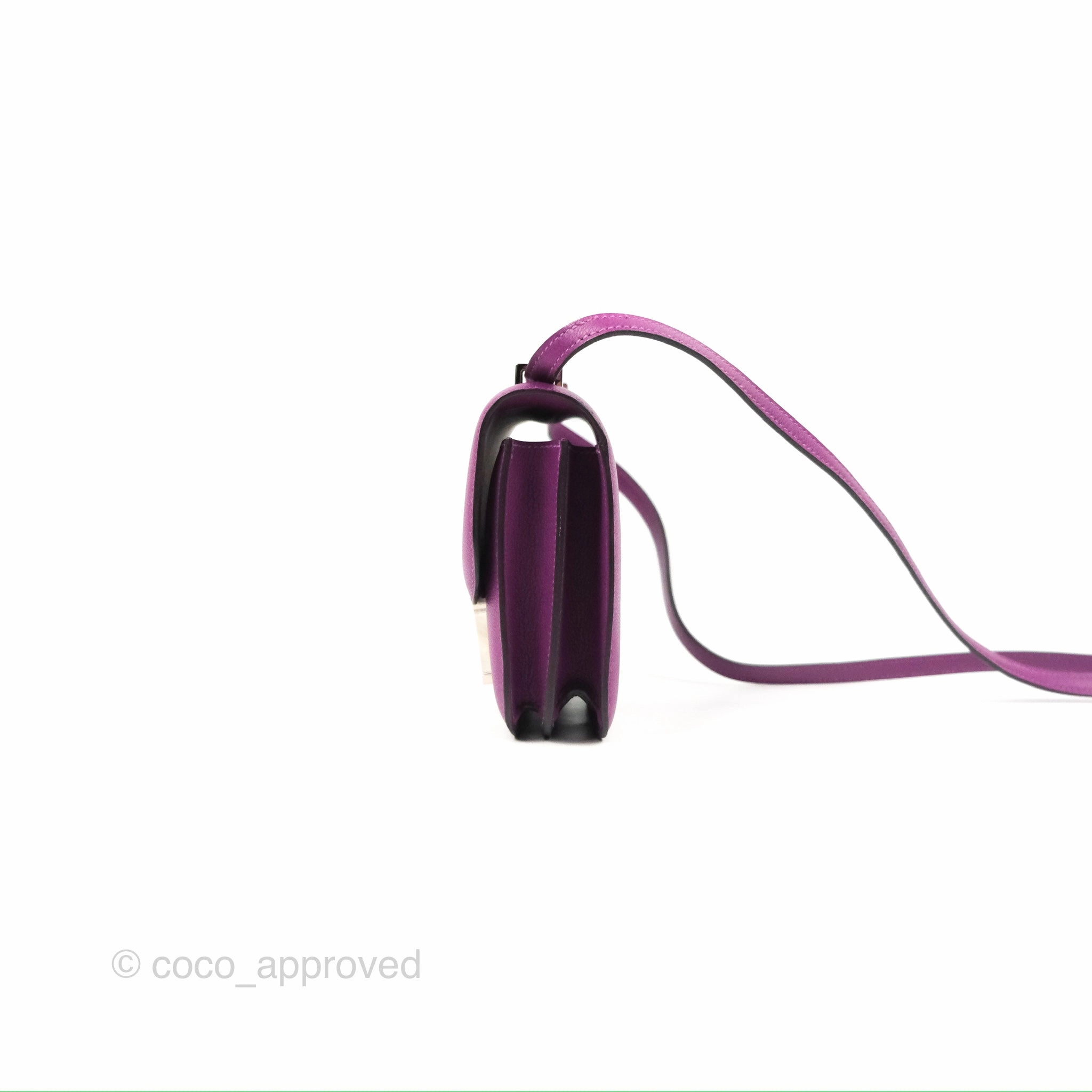 Herms Constance Mini 18cm Anemone Evercolor Palladium Hardware