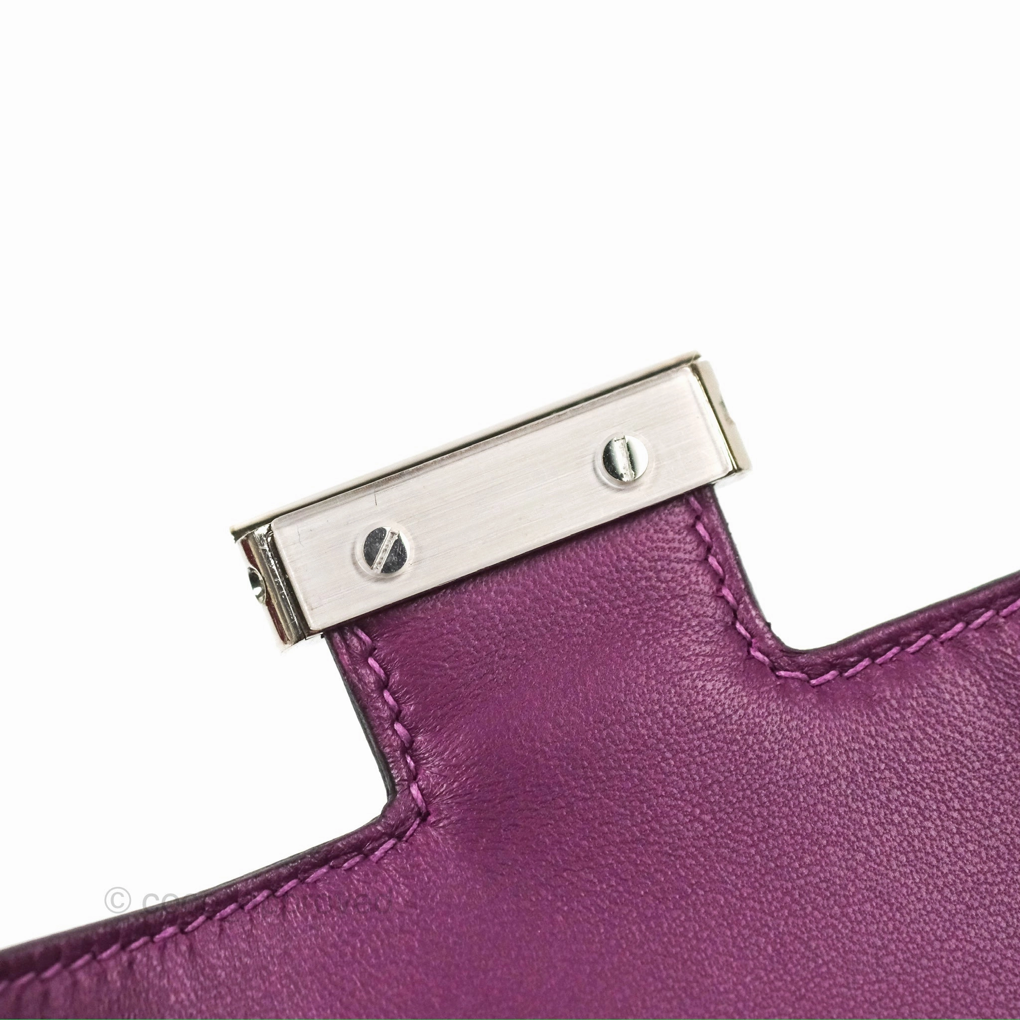 Herms Constance Mini 18cm Anemone Evercolor Palladium Hardware