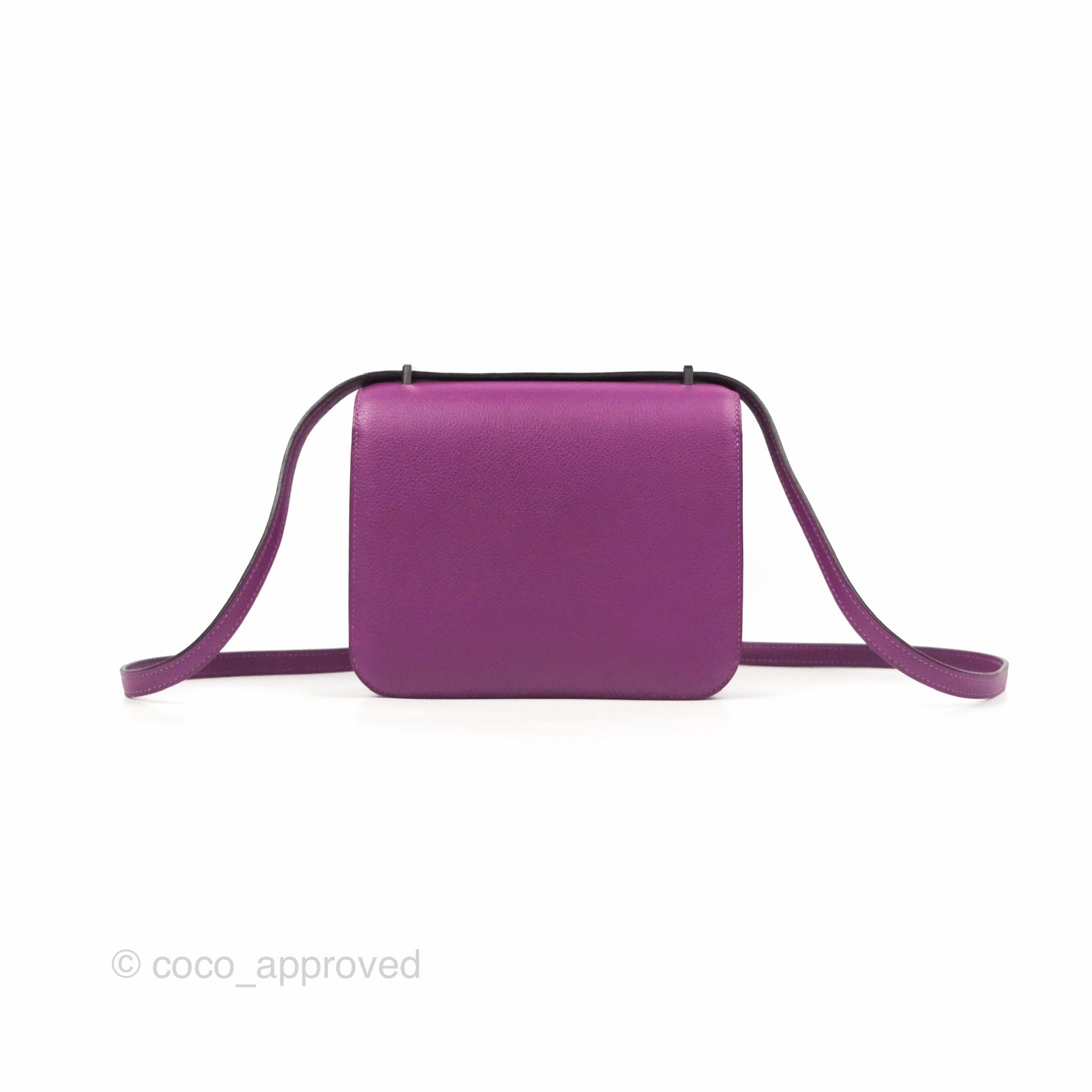 Herms Constance Mini 18cm Anemone Evercolor Palladium Hardware