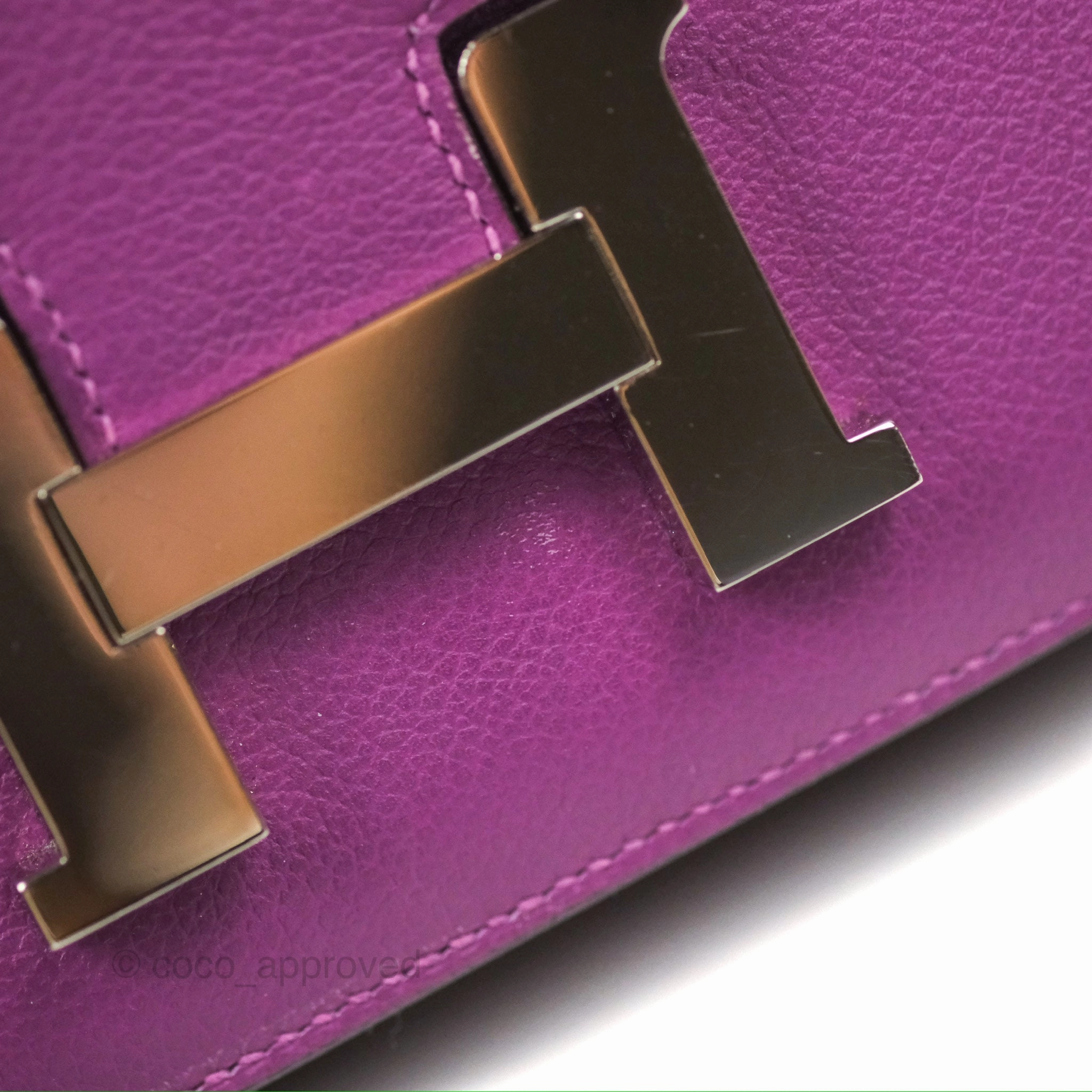 Herms Constance Mini 18cm Anemone Evercolor Palladium Hardware