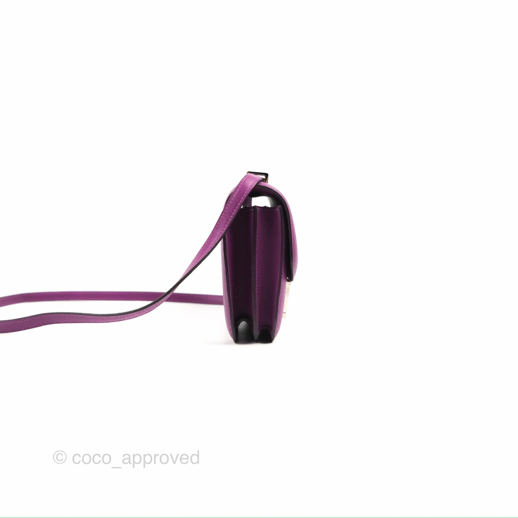 Herms Constance Mini 18cm Anemone Evercolor Palladium Hardware