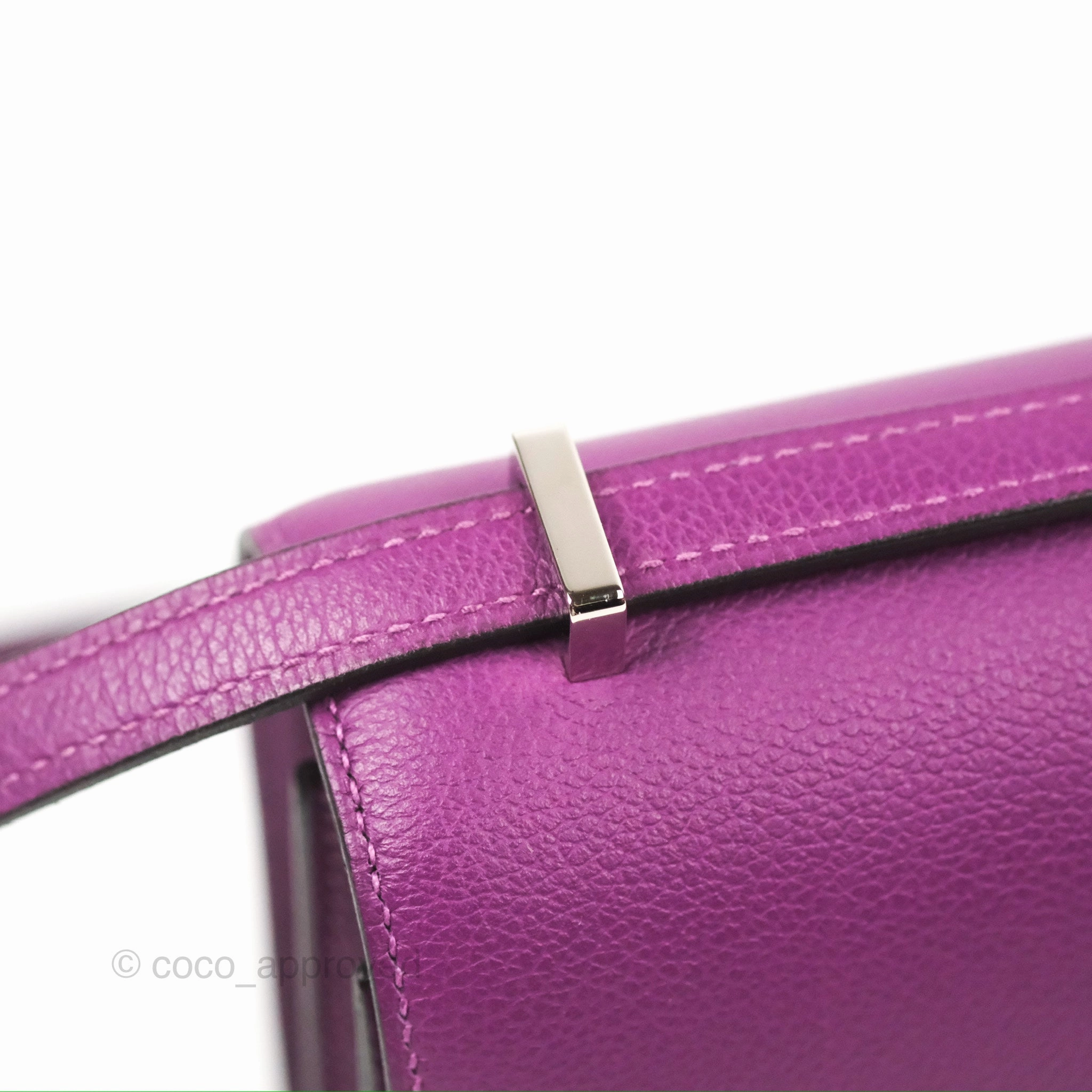 Herms Constance Mini 18cm Anemone Evercolor Palladium Hardware