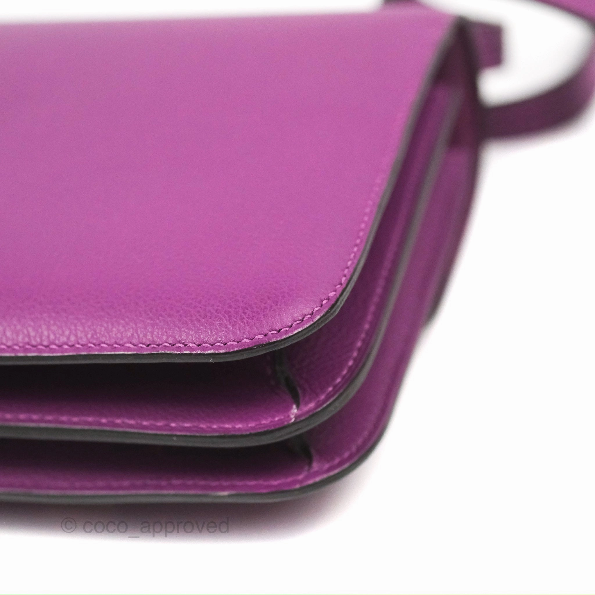 Herms Constance Mini 18cm Anemone Evercolor Palladium Hardware