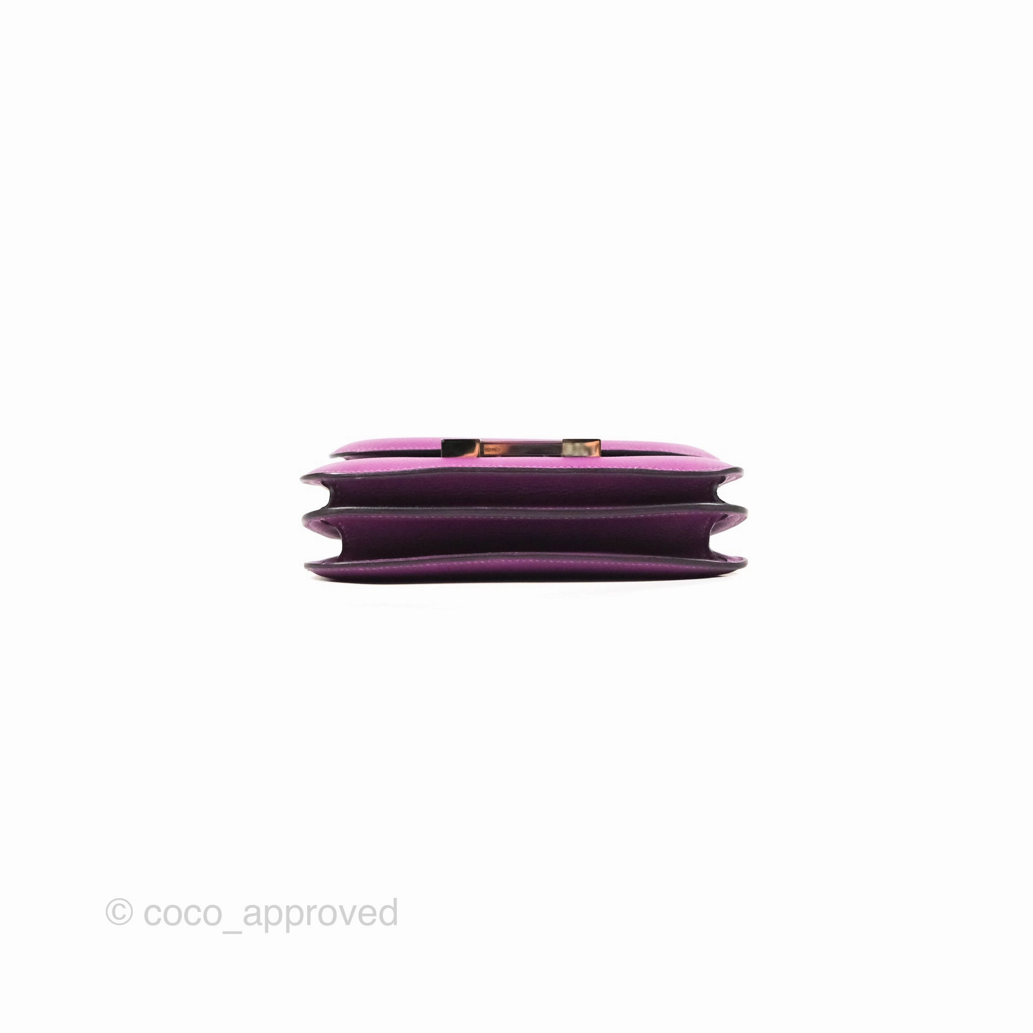 Herms Constance Mini 18cm Anemone Evercolor Palladium Hardware