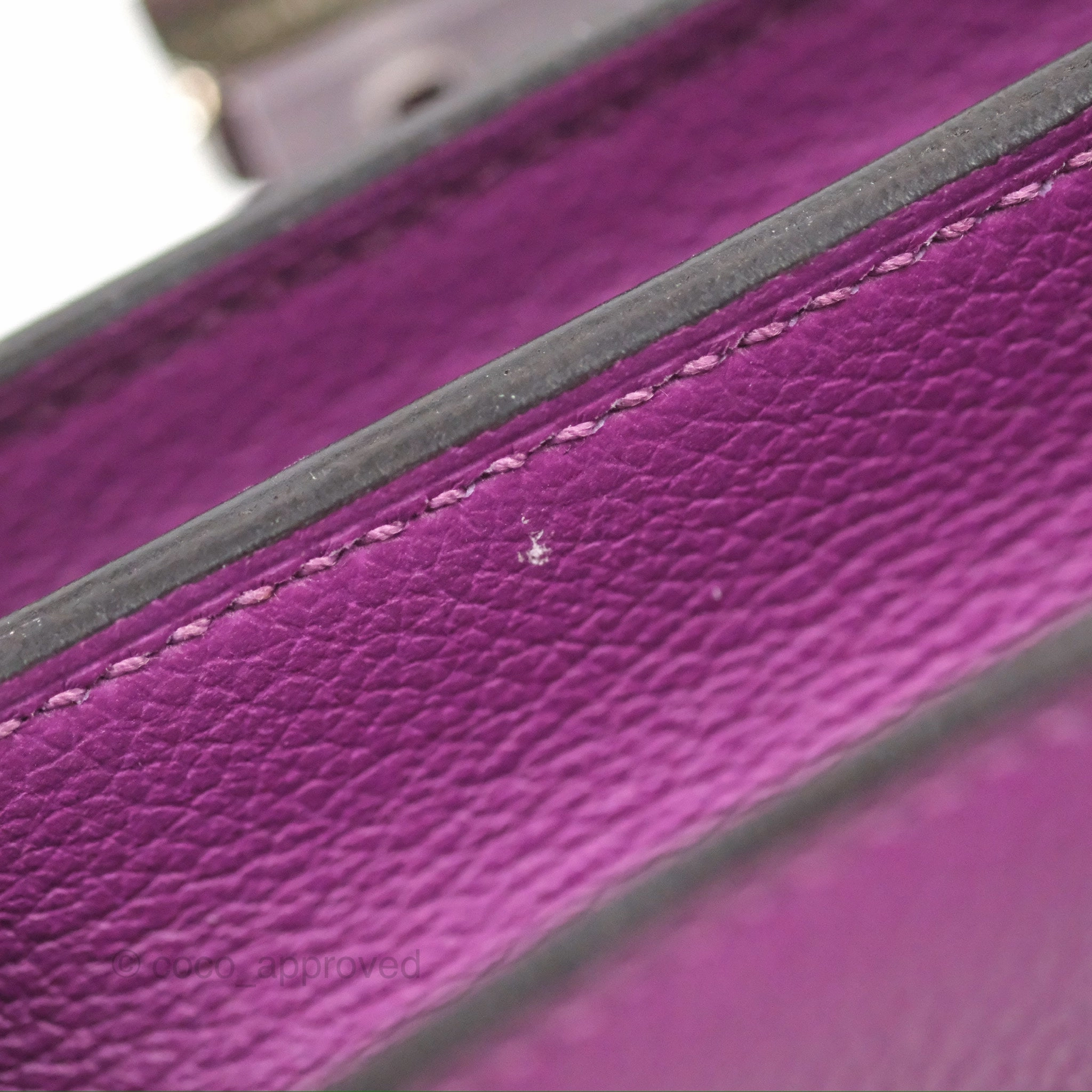 Herms Constance Mini 18cm Anemone Evercolor Palladium Hardware