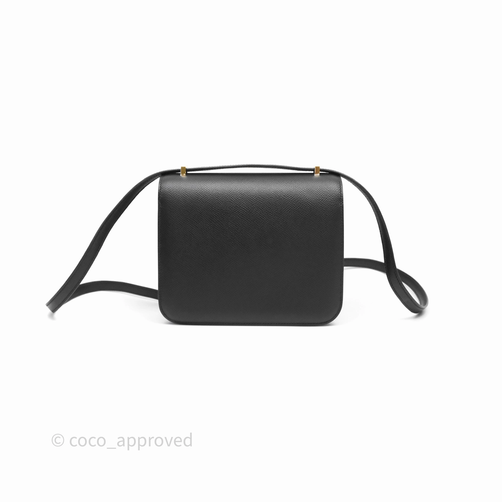 Herms Constance Mini 18cm Black Noir 89 Epsom Gold Hardware