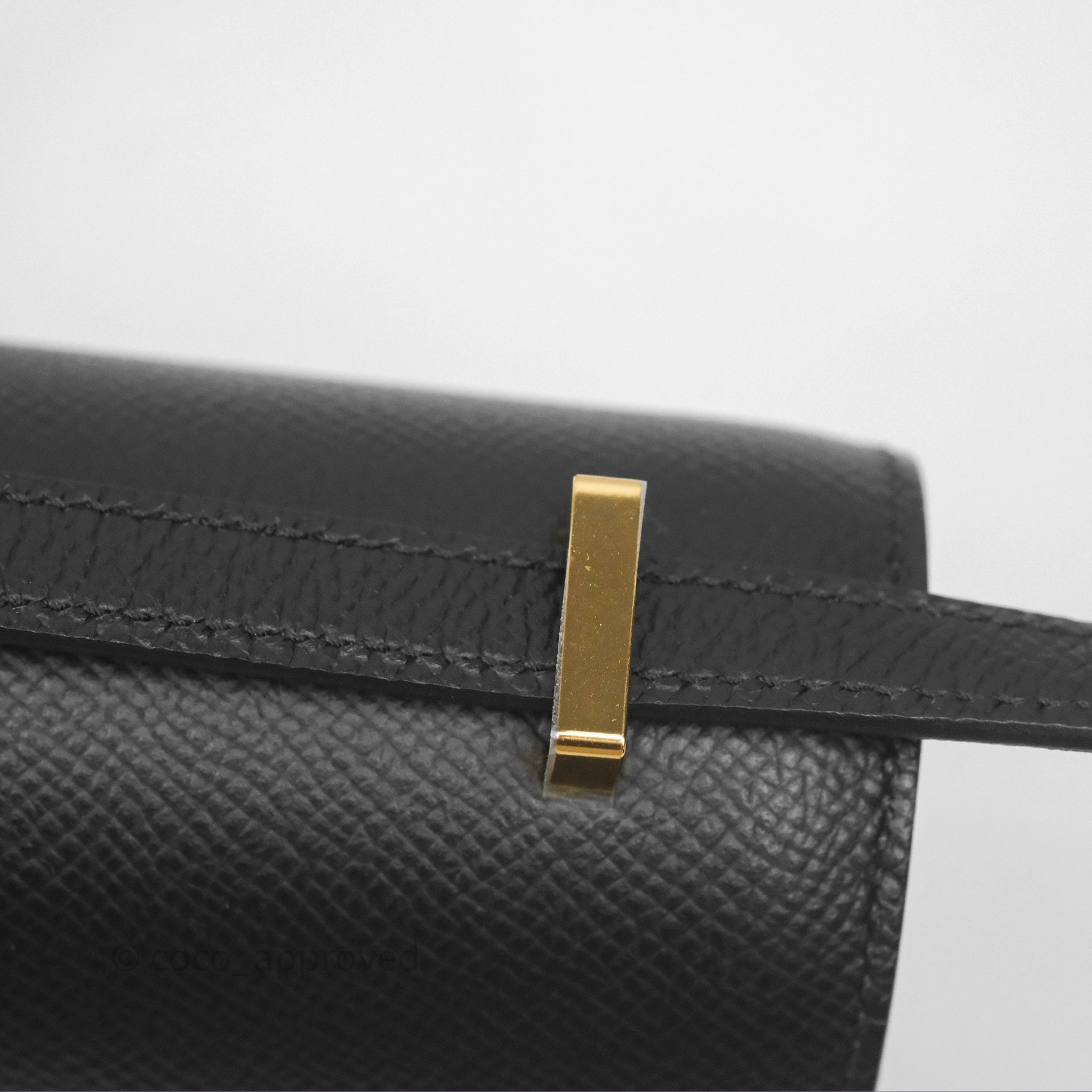 Herms Constance Mini 18cm Black Noir 89 Epsom Gold Hardware