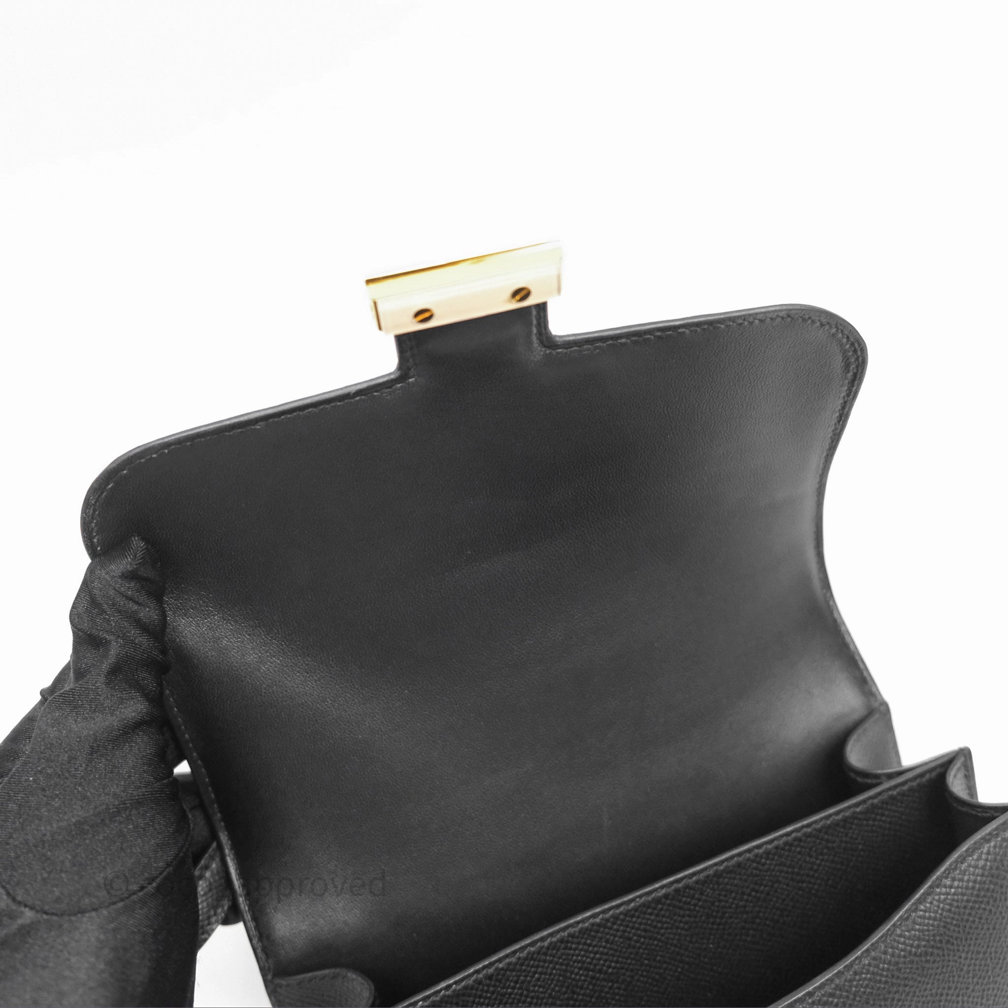 Herms Constance Mini 18cm Black Noir 89 Epsom Gold Hardware