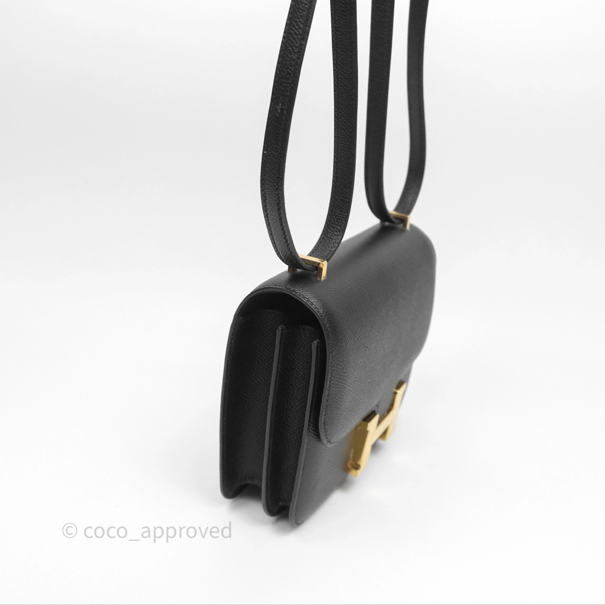 Herms Constance Mini 18cm Black Noir 89 Epsom Gold Hardware