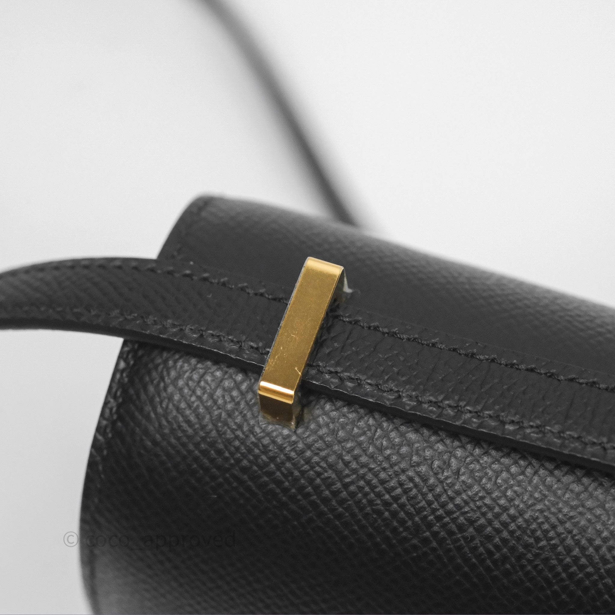 Herms Constance Mini 18cm Black Noir 89 Epsom Gold Hardware