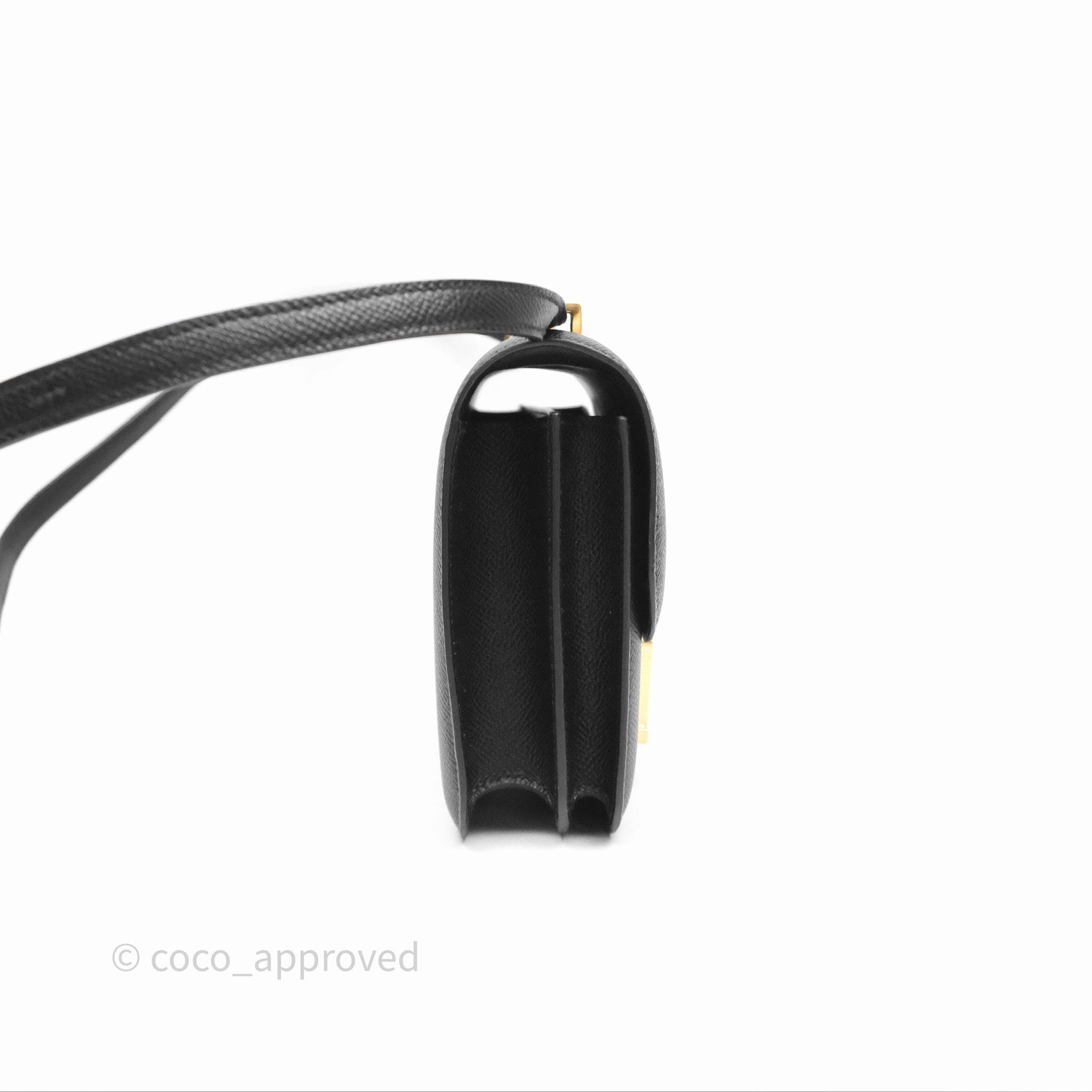 Herms Constance Mini 18cm Black Noir 89 Epsom Gold Hardware