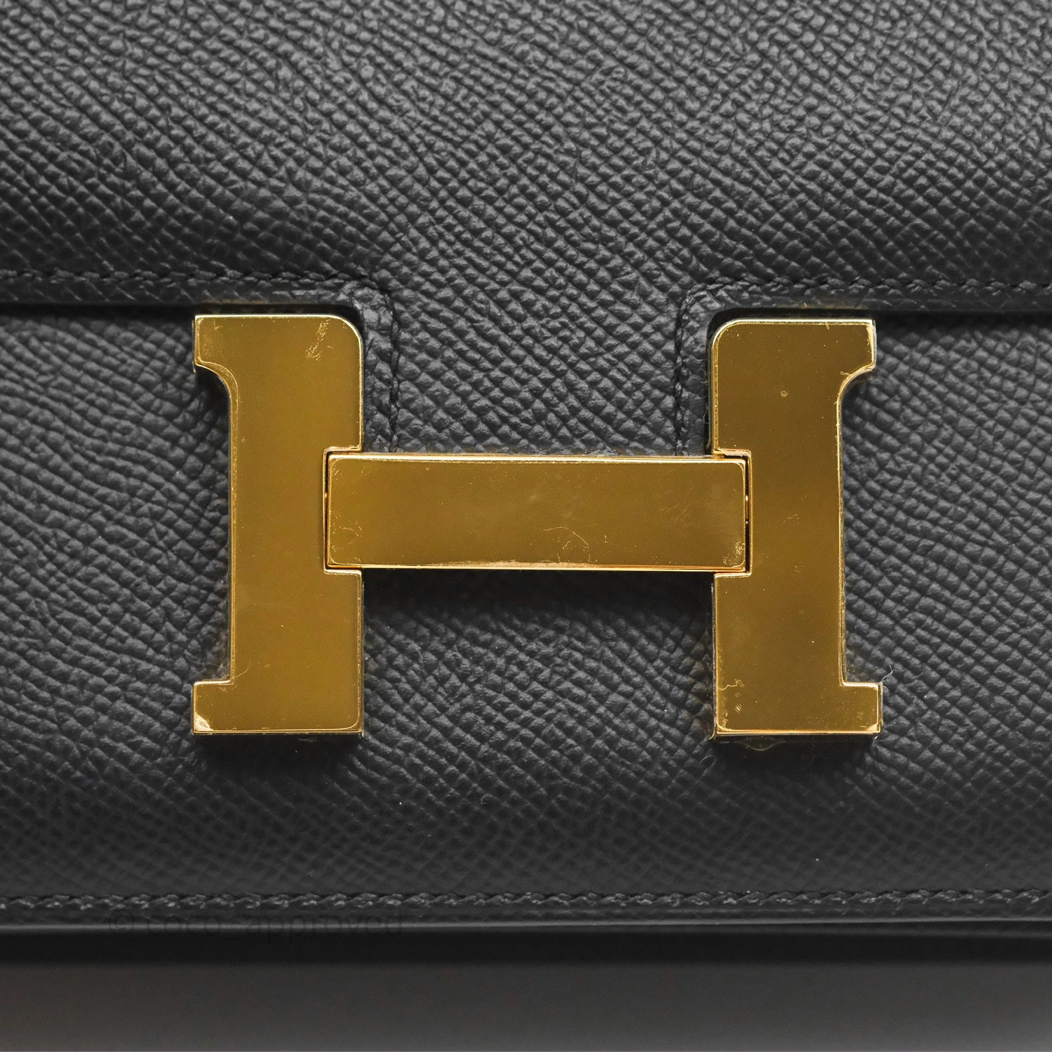 Herms Constance Mini 18cm Black Noir 89 Epsom Gold Hardware
