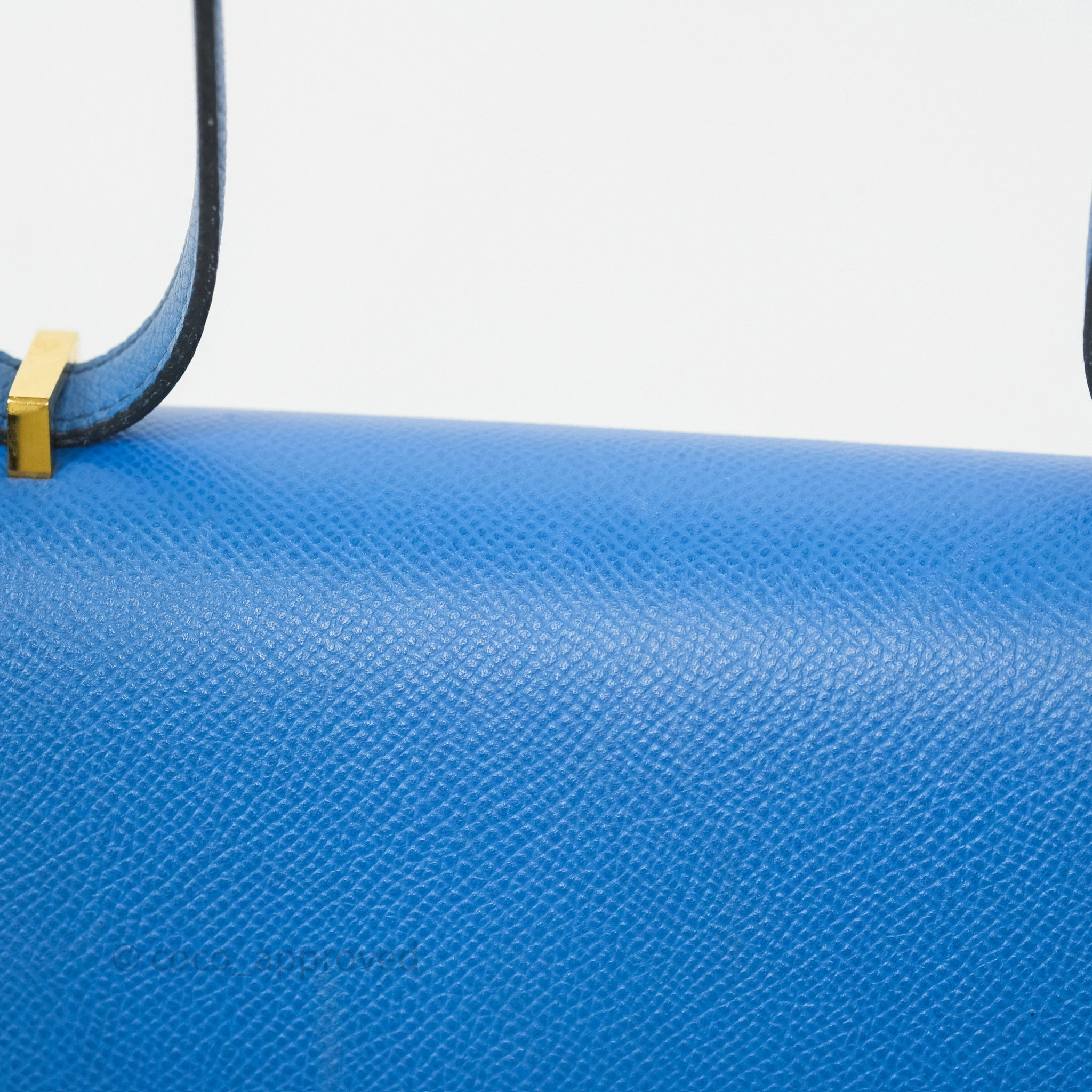 Herms Constance Mini 18cm Bleu Izmir 7W Epsom Gold Hardware