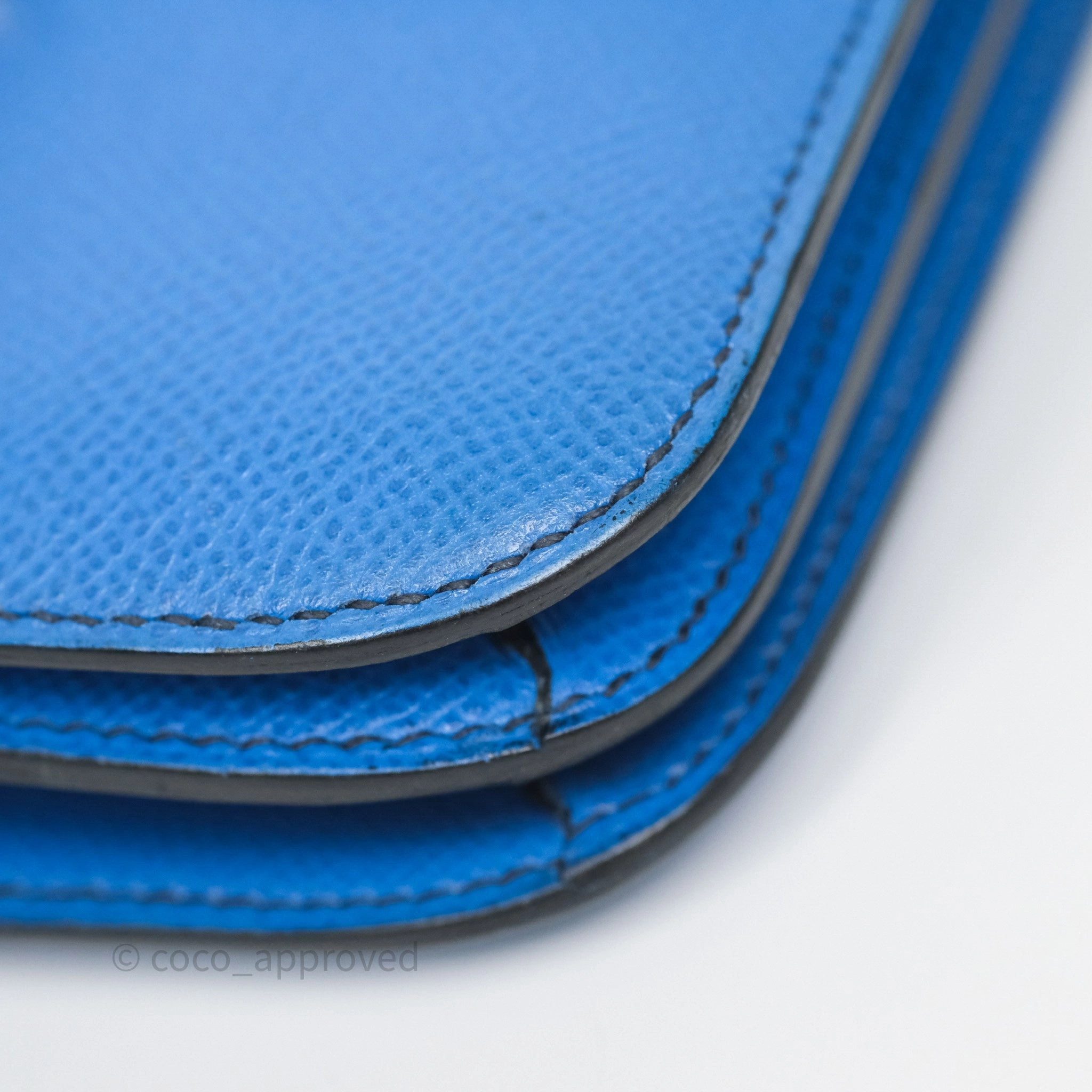 Herms Constance Mini 18cm Bleu Izmir 7W Epsom Gold Hardware