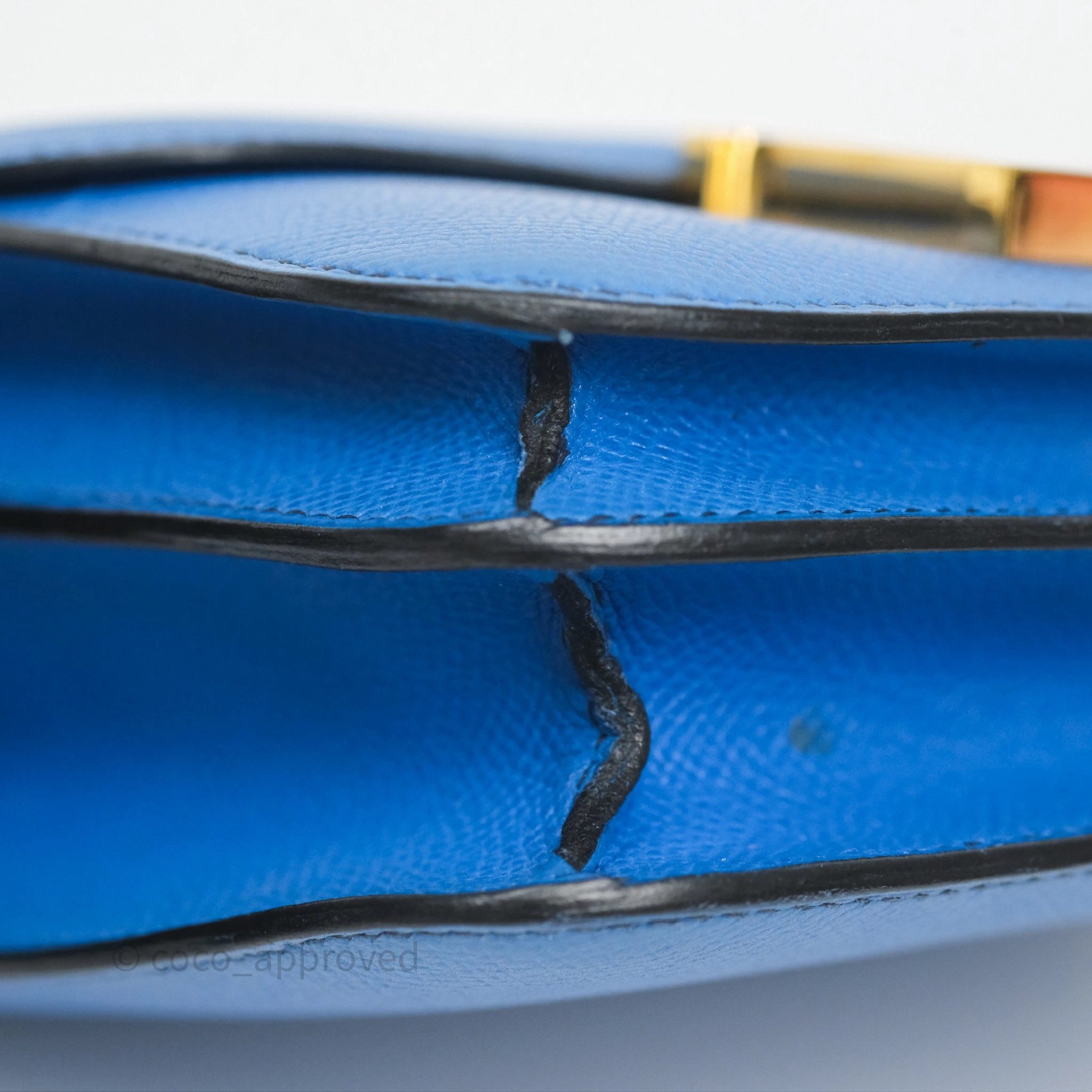 Herms Constance Mini 18cm Bleu Izmir 7W Epsom Gold Hardware