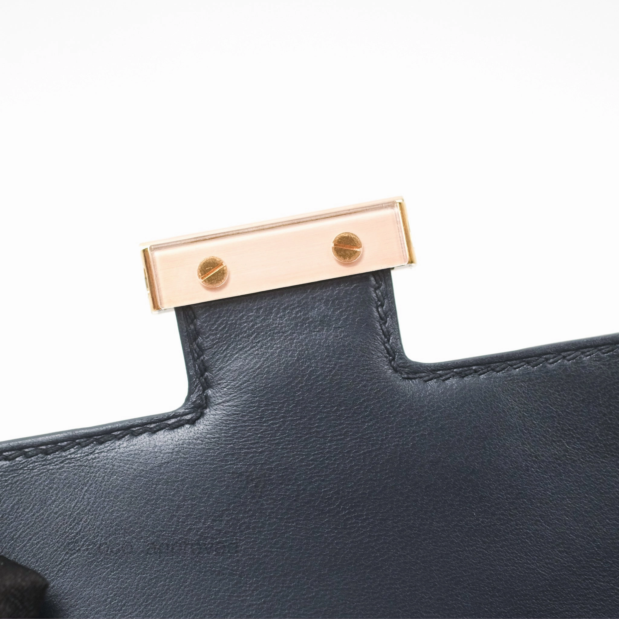 Herms Constance Mini 18cm Bleu Nuit 2Z Epsom Rose Gold Hardware