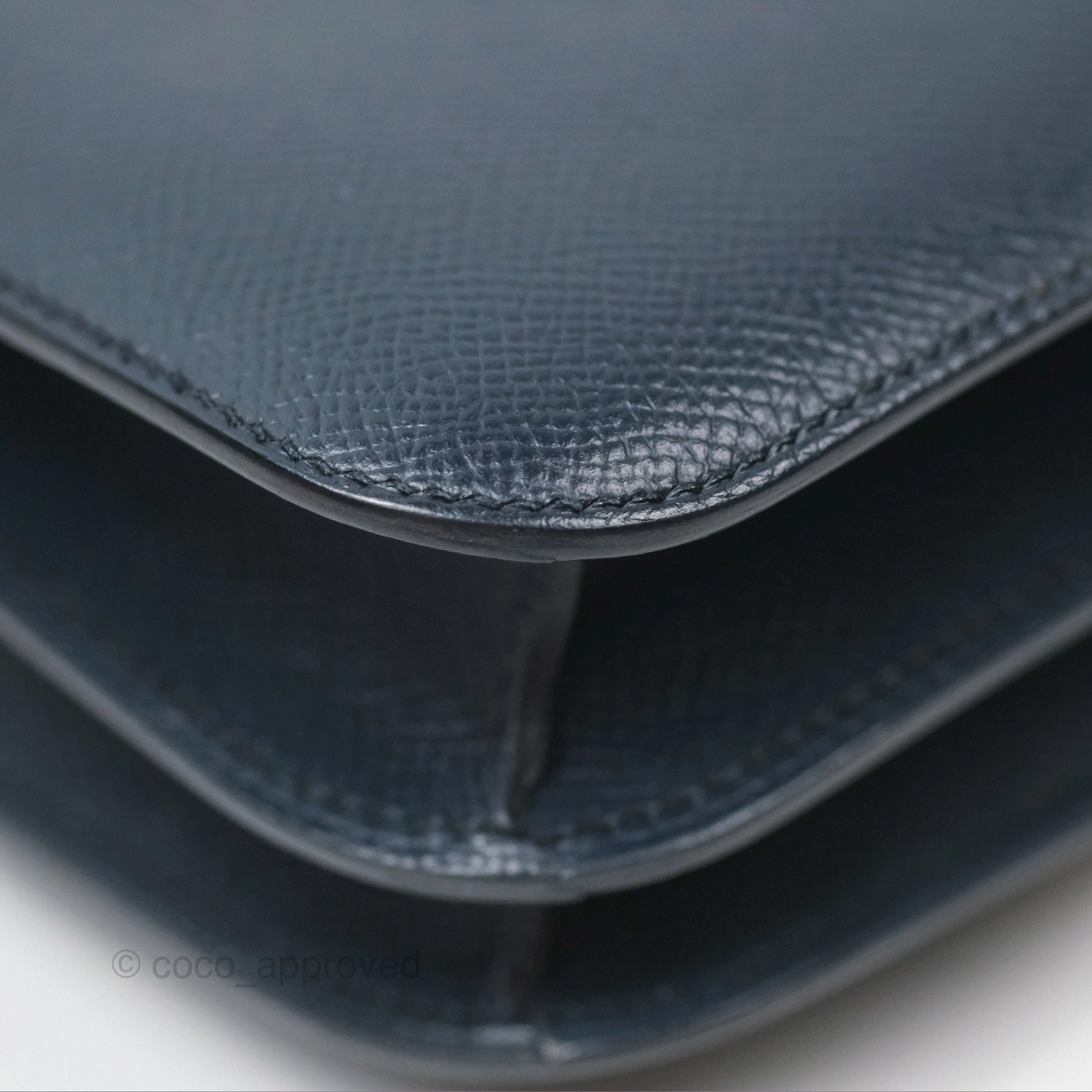 Herms Constance Mini 18cm Bleu Nuit 2Z Epsom Rose Gold Hardware