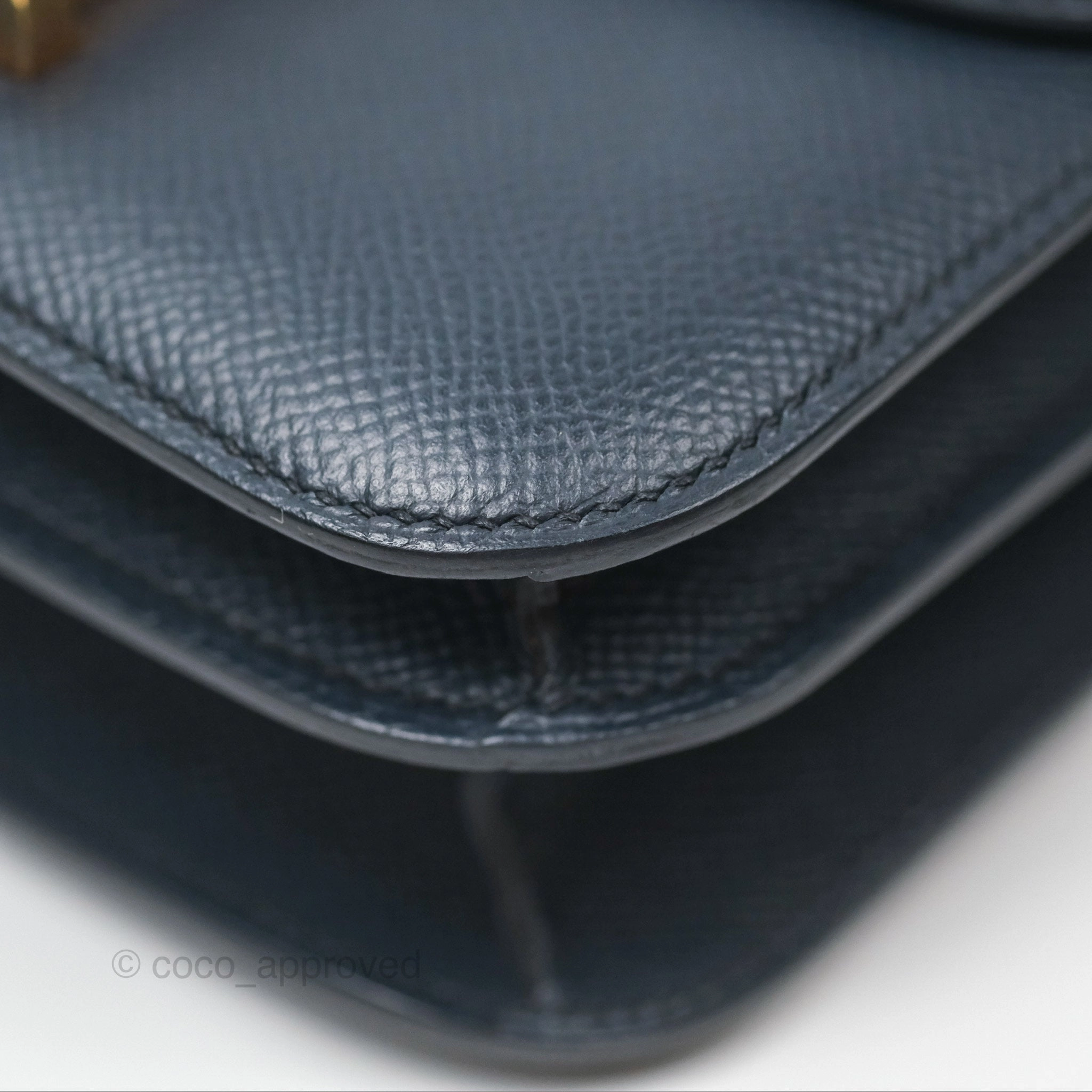 Herms Constance Mini 18cm Bleu Nuit 2Z Epsom Rose Gold Hardware