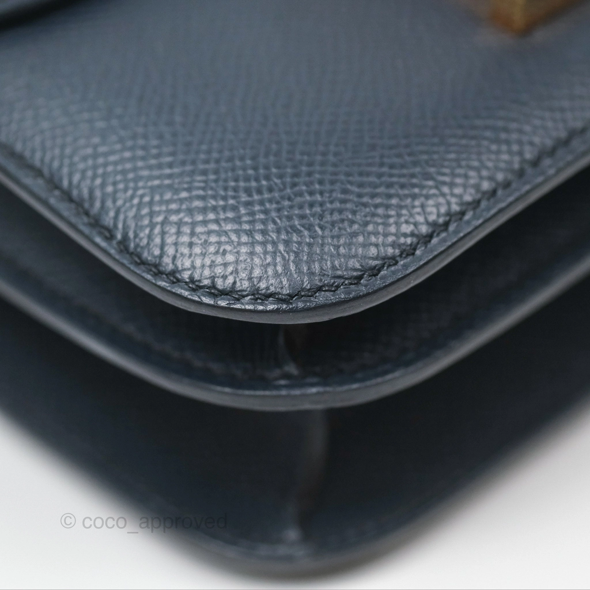 Herms Constance Mini 18cm Bleu Nuit 2Z Epsom Rose Gold Hardware